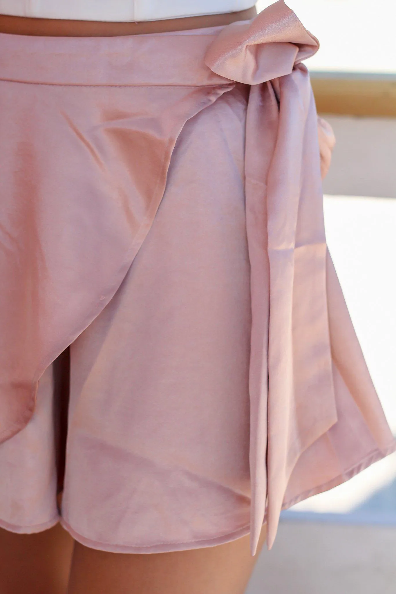 Mauve Silky Wrap Skort