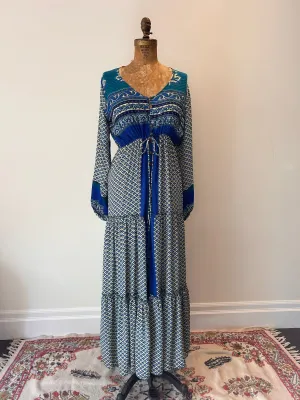 Maxi Duster Dress - Blue Mix