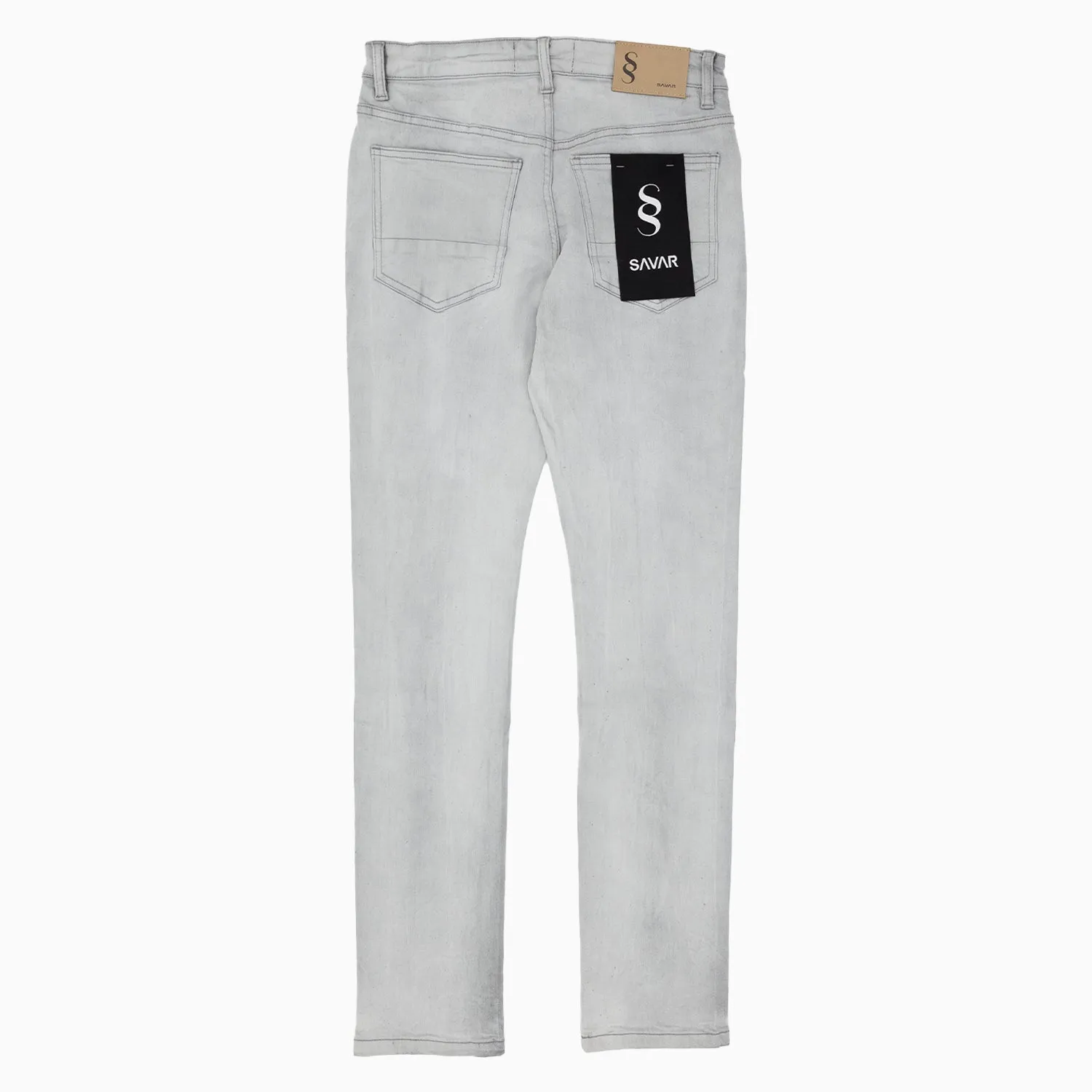 Men's Savar Ice Grey Slim Denim Jeans Pant