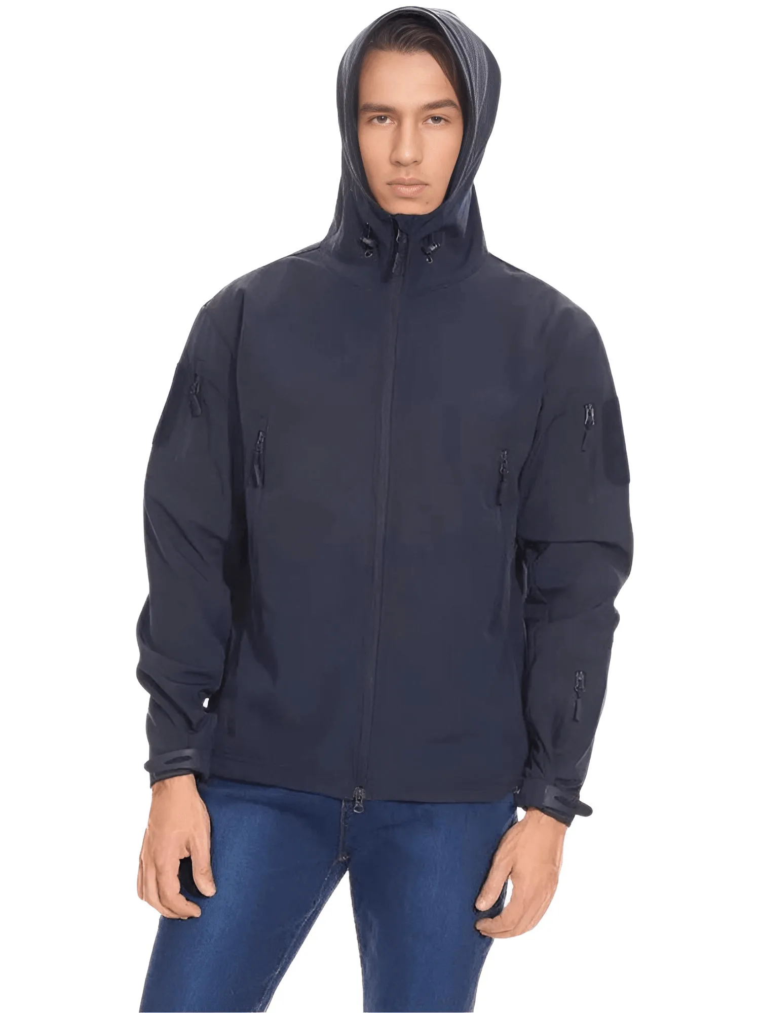 Men's Winter Jacket - Water-Resistant Soft Shell Coat with Hood & Fleece Lining