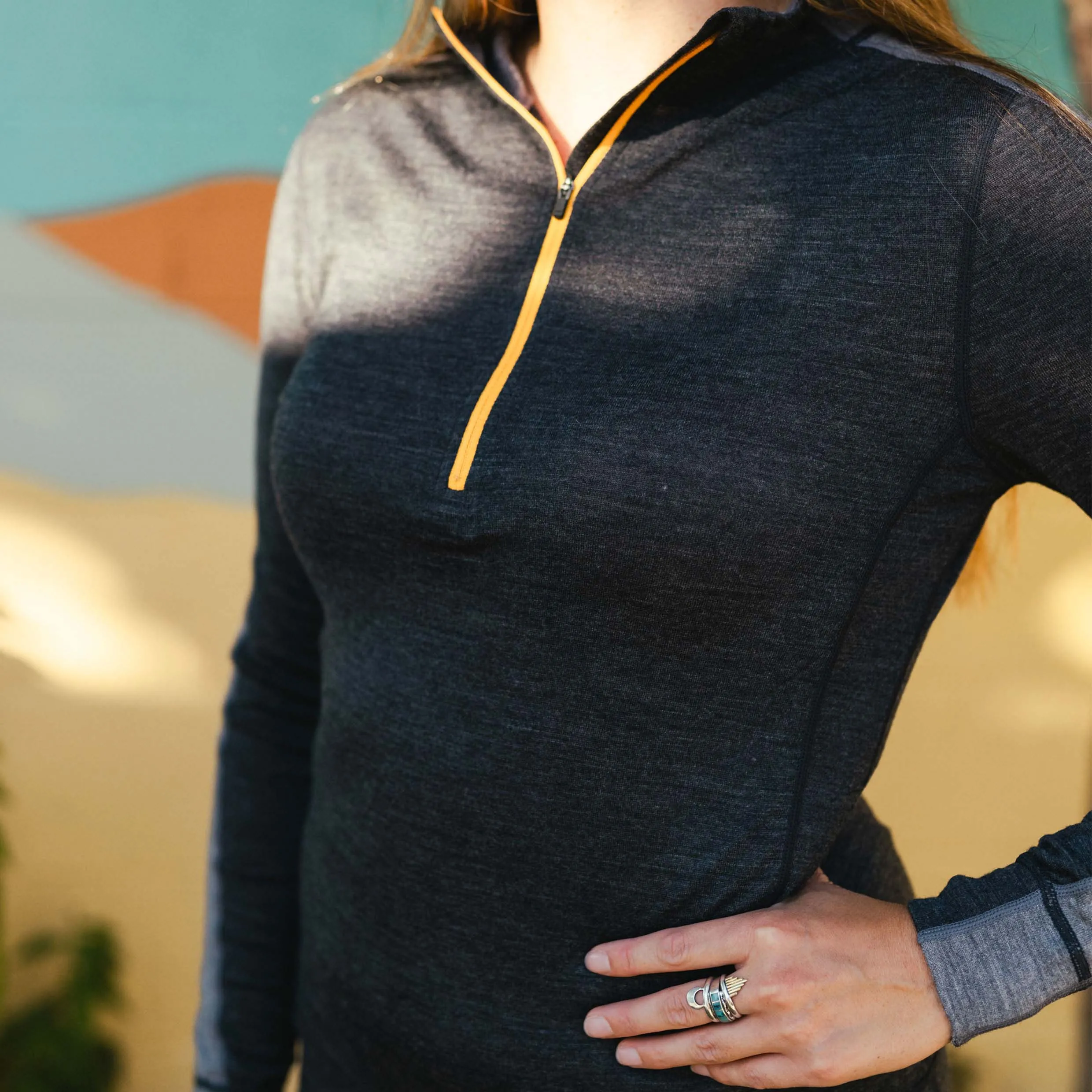 Merino Wool 1/4-Zip Base Layer Top