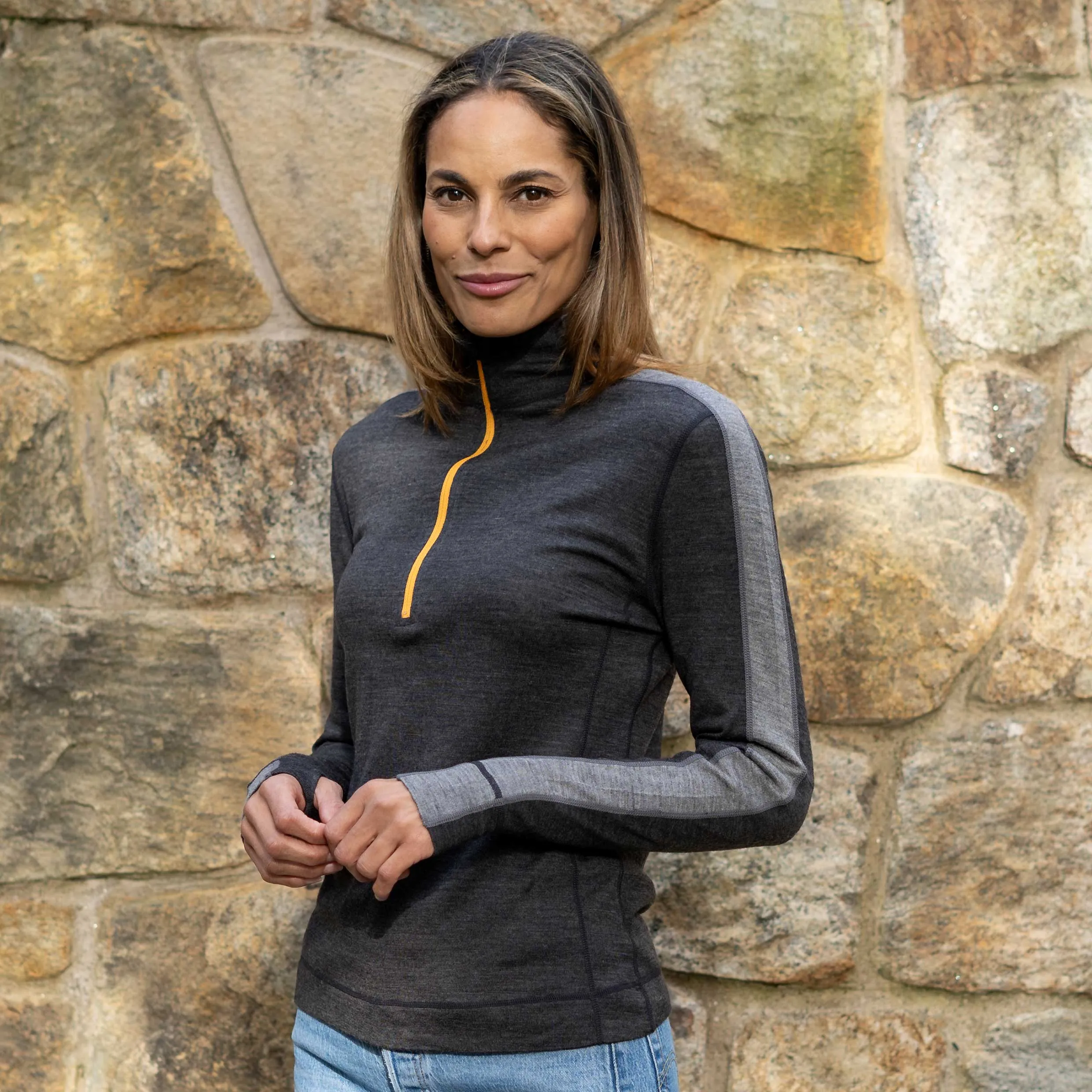 Merino Wool 1/4-Zip Base Layer Top