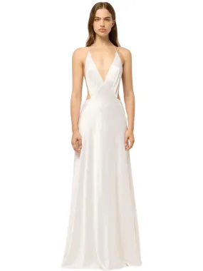 Michael Lo Sordo TASH SILK SATIN MAXI DRESS - white