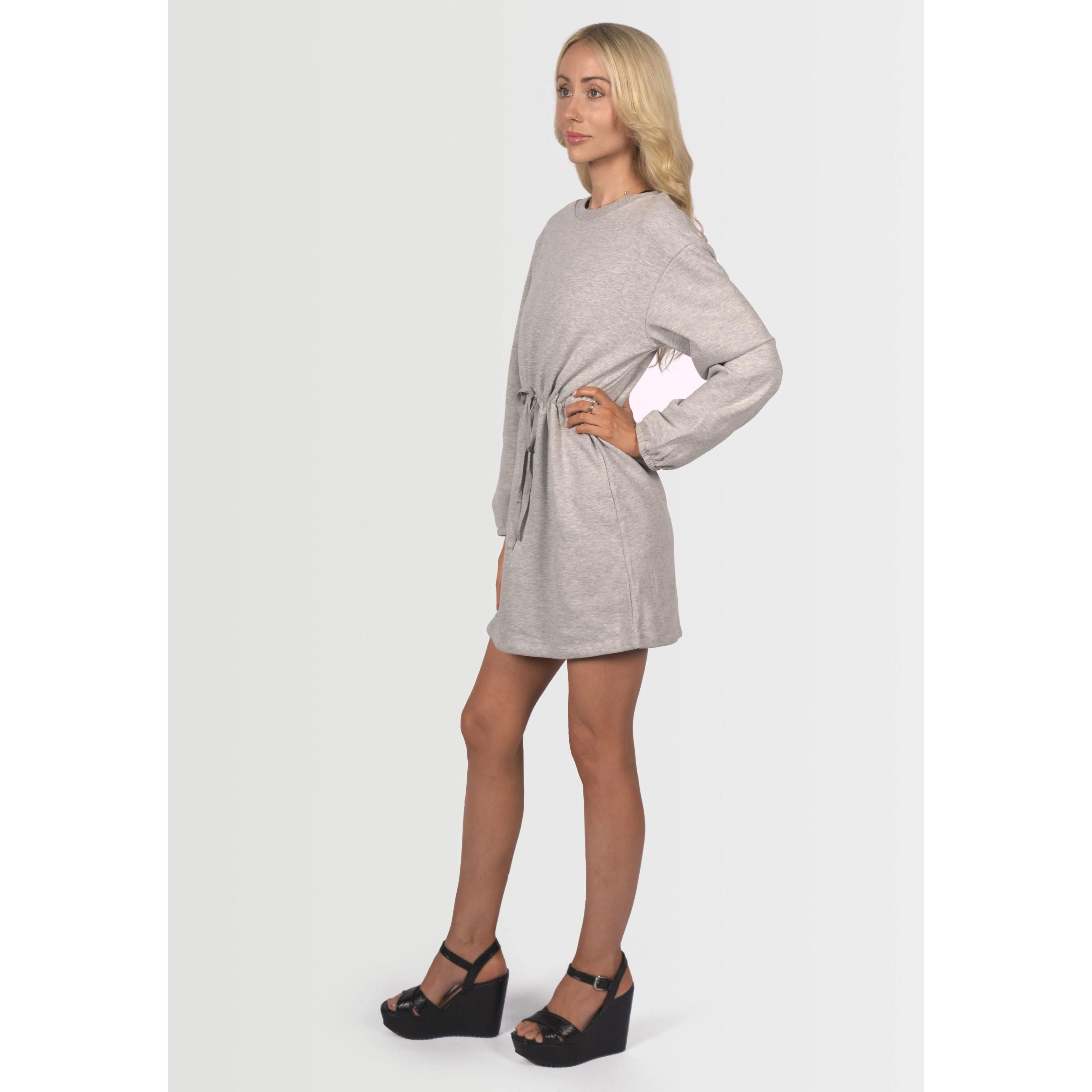 Miss Selfridge Women's Grey Sweater Dress