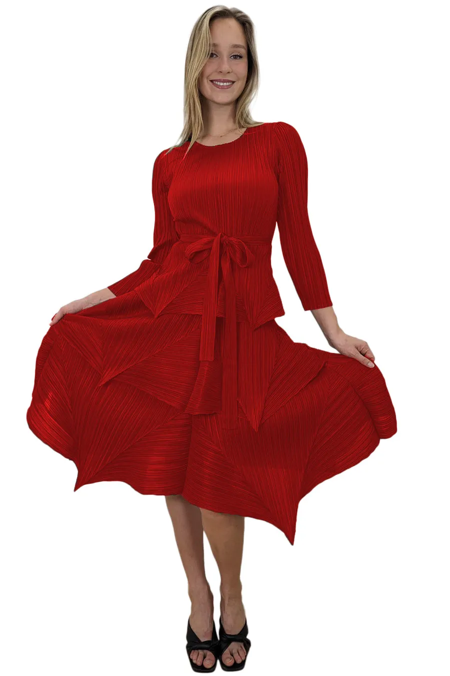 N1030 DRESS (GRN, BLK, RED)