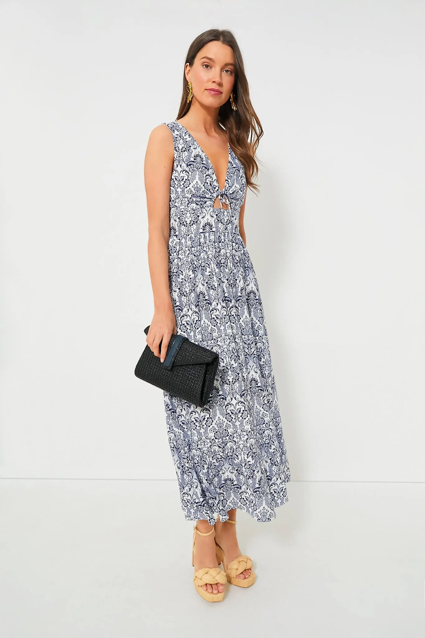 Navy Scroll Print Toula Dress