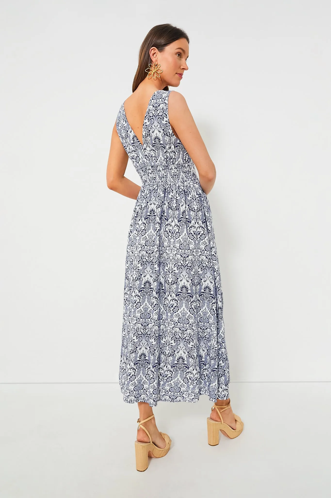 Navy Scroll Print Toula Dress