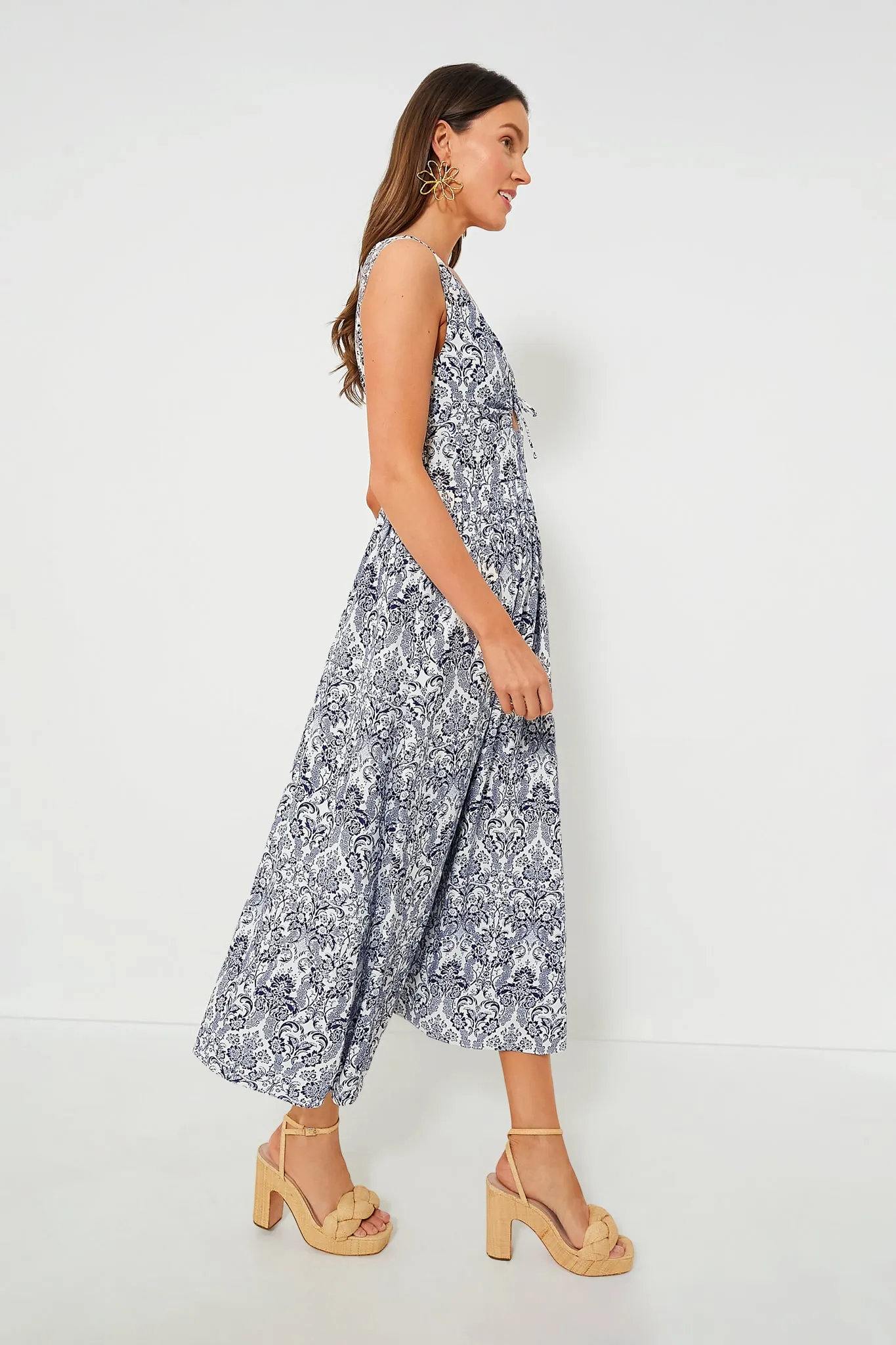 Navy Scroll Print Toula Dress