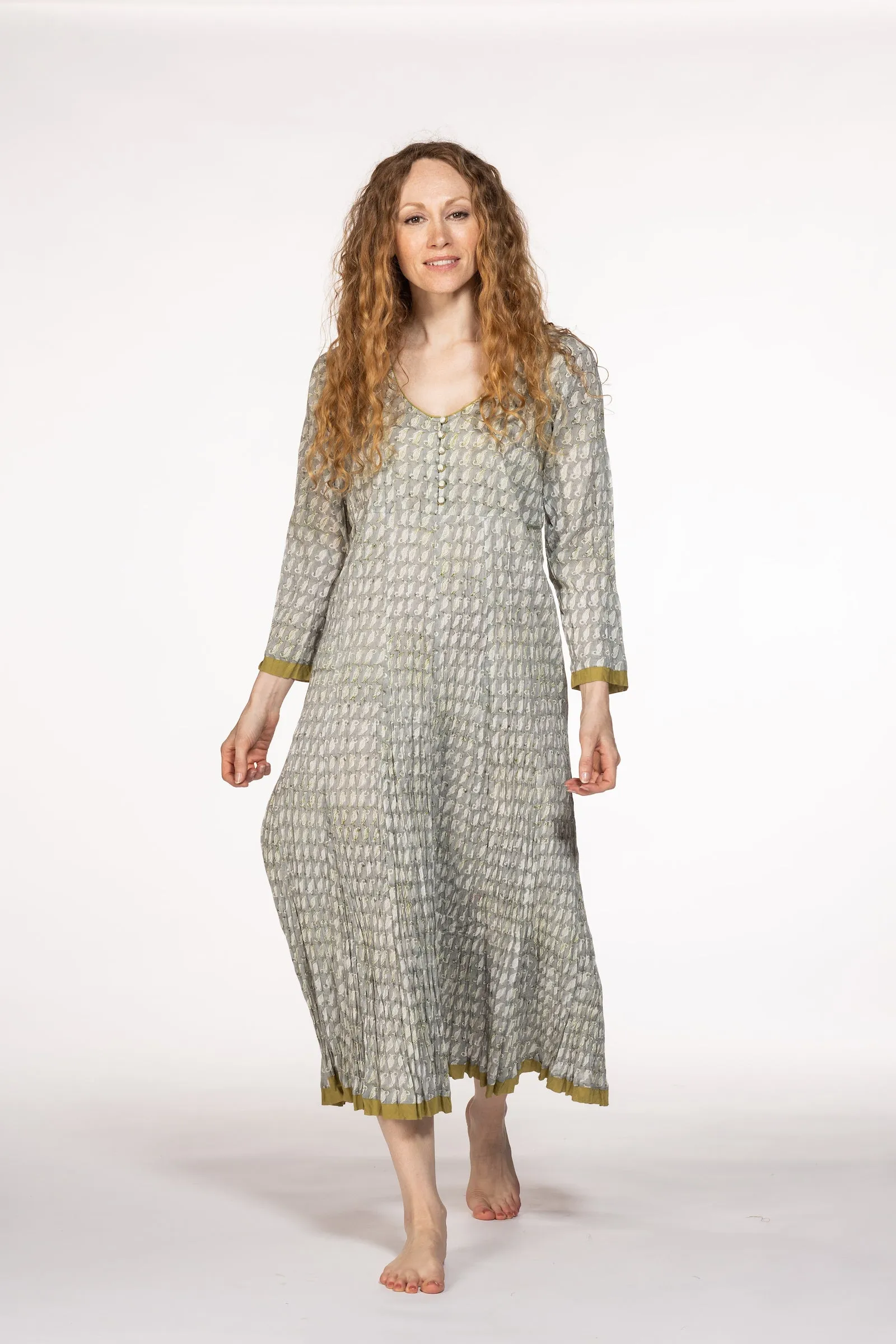 New Anju Panel Dress Hand Block Printed in Pure Cotton  SS24