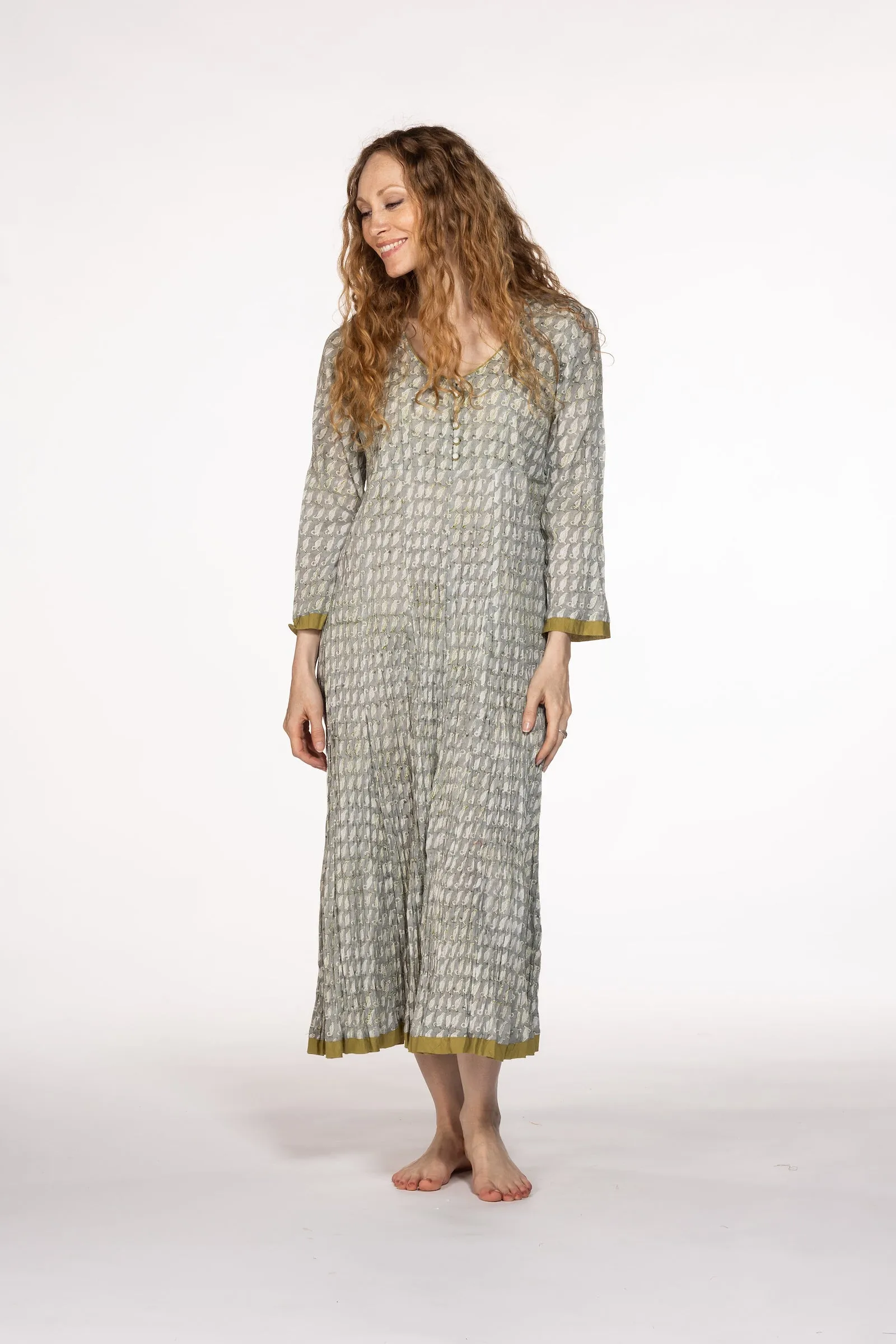 New Anju Panel Dress Hand Block Printed in Pure Cotton  SS24