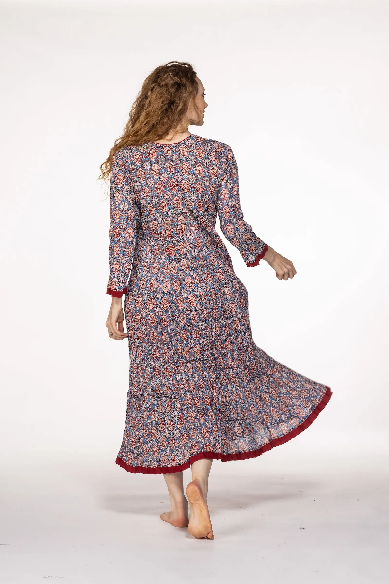 New Anju Panel Dress Hand Block Printed in Pure Cotton  SS24