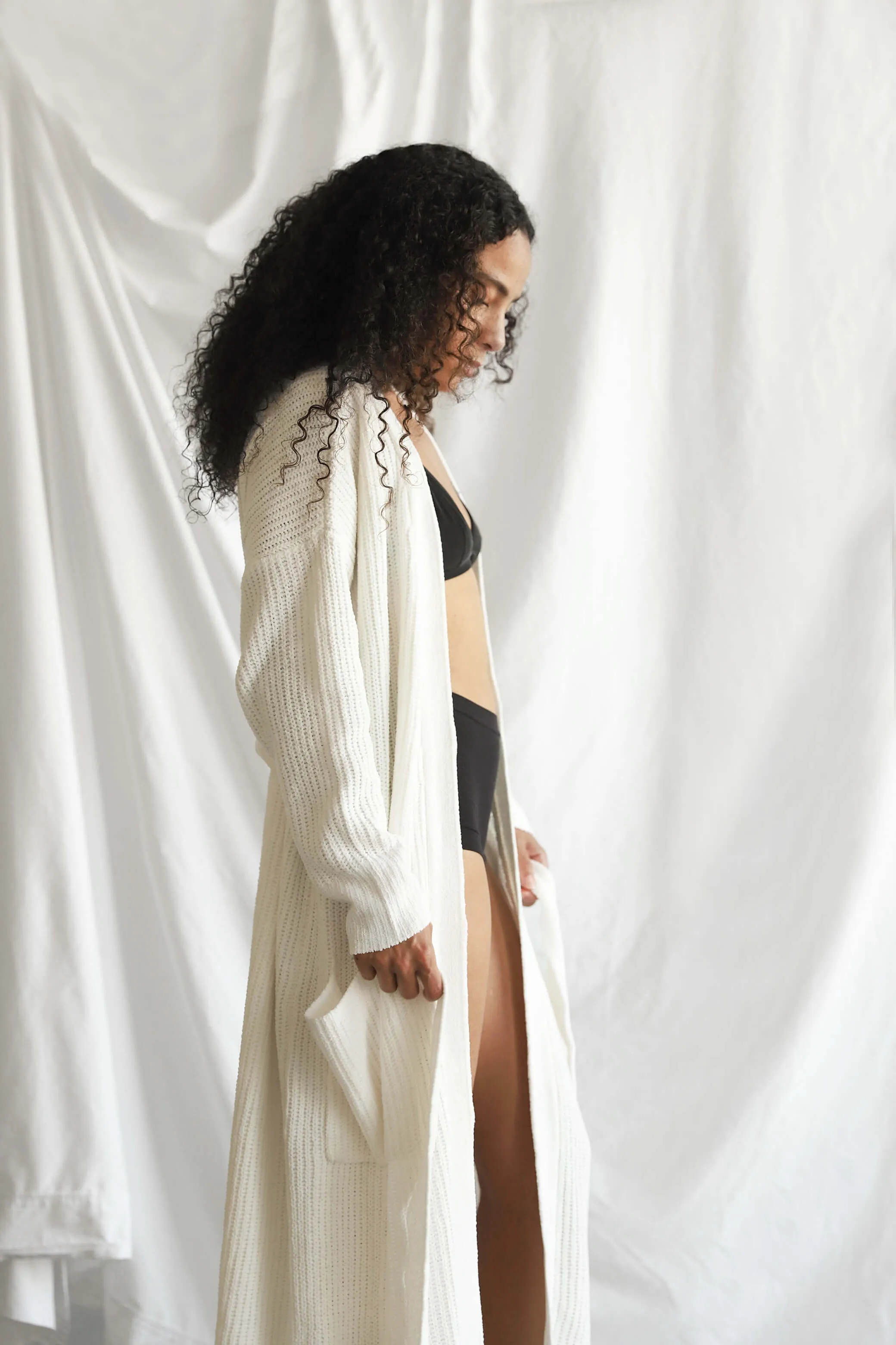 Nube Ribbed Long Cardigan