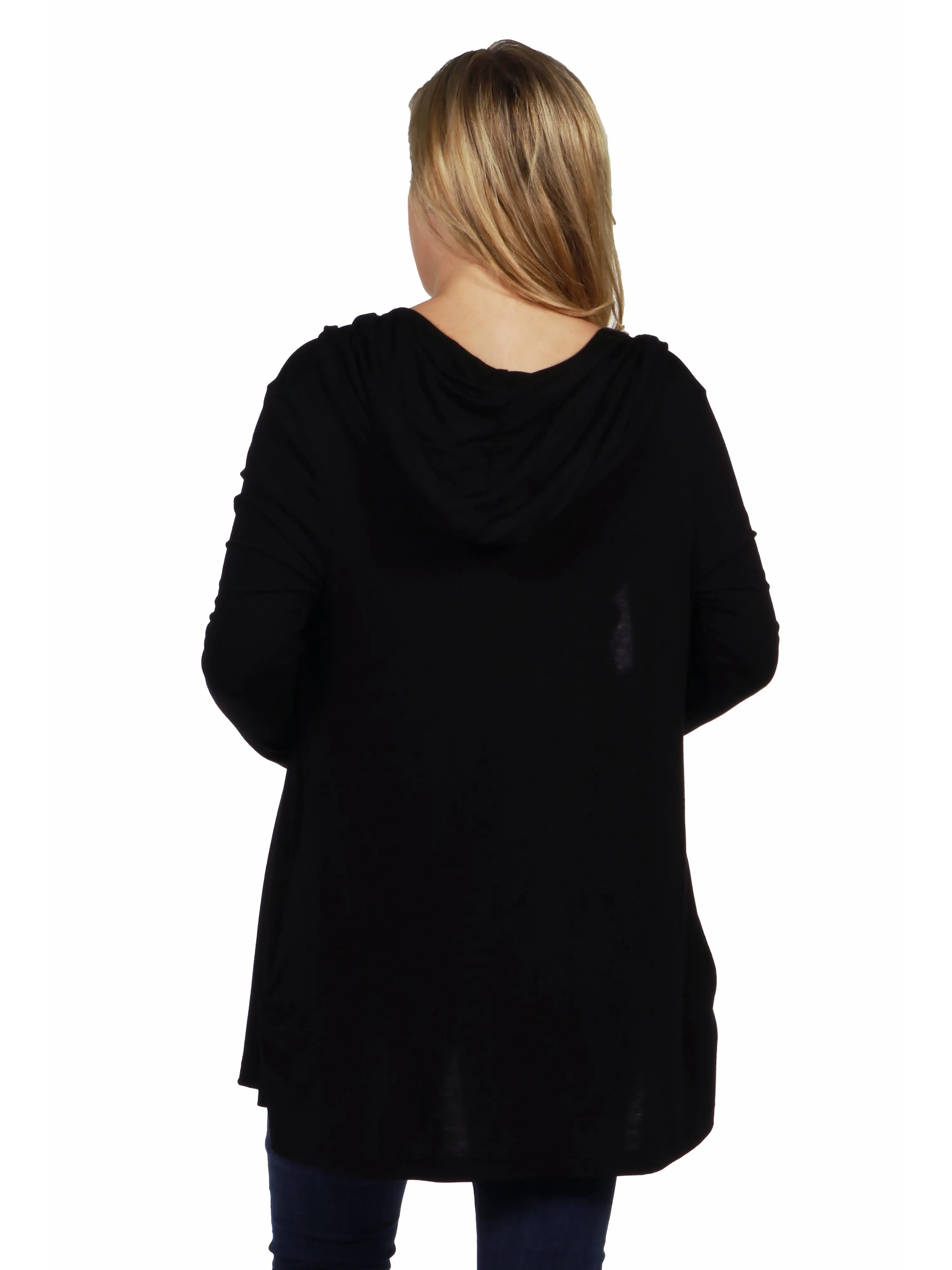 Open Front Lightweight Hooded Maternity Cardigan