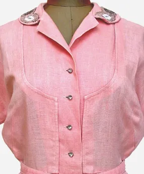 Pale Pink Linen with Beaded Collar