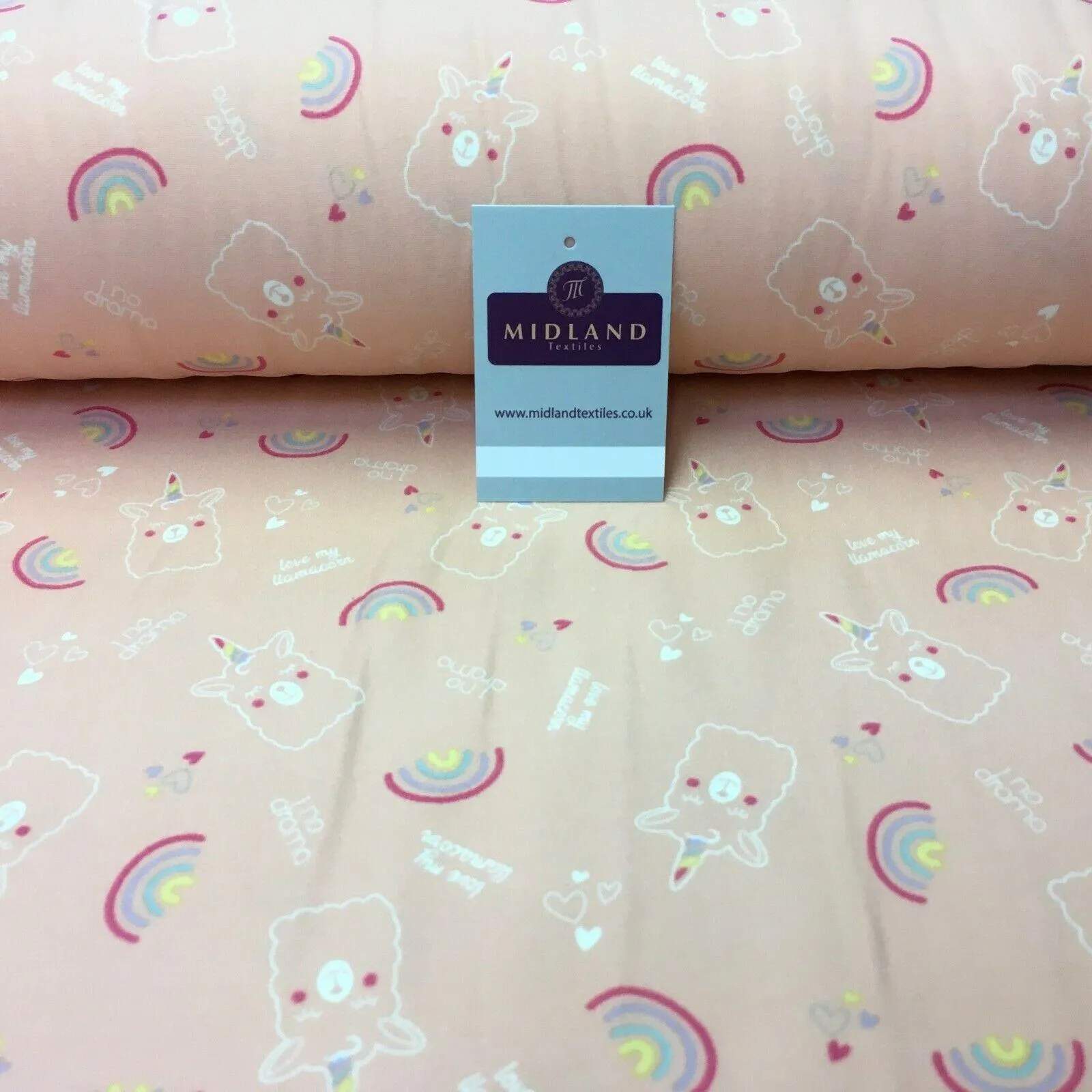 Peach doodle Rainbow Printed Brushed Jersey Dress fabric 150cm Wide MK1106-2