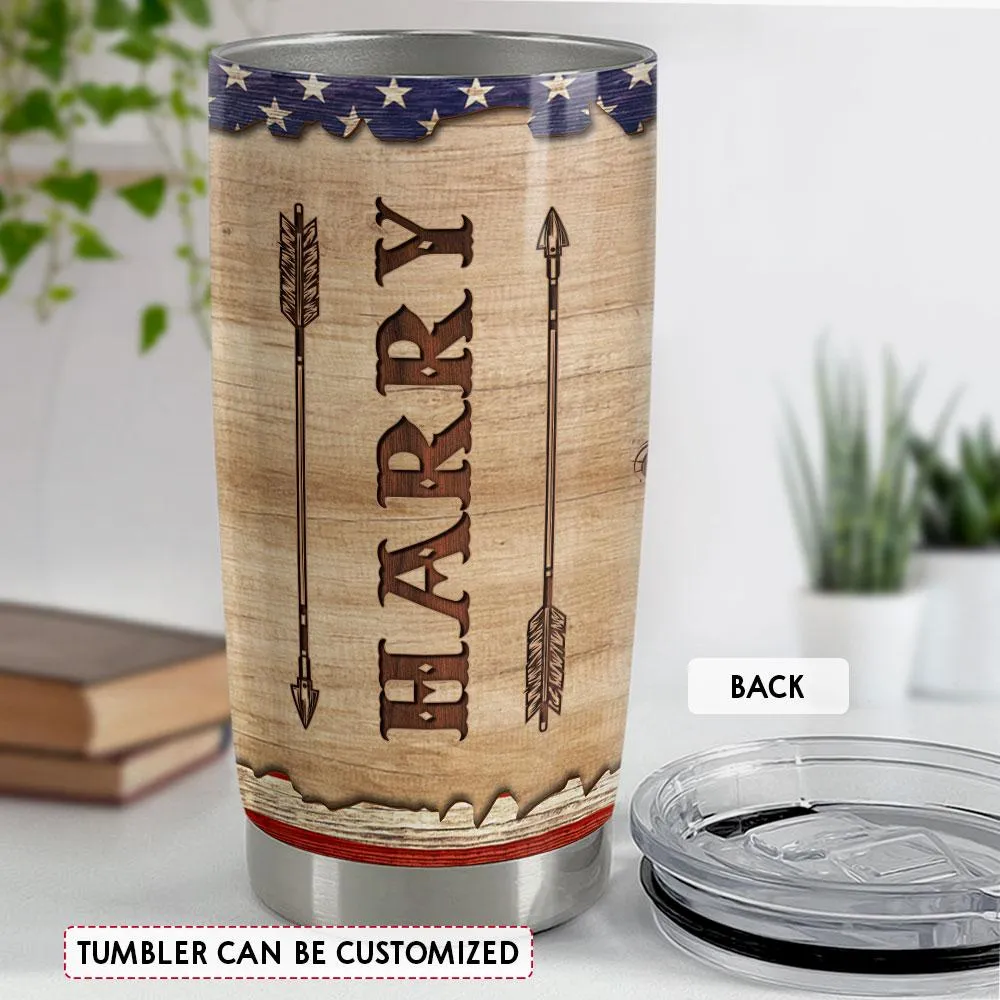 Personalized Hunting Tumbler Hunting Rules Wood Drawing