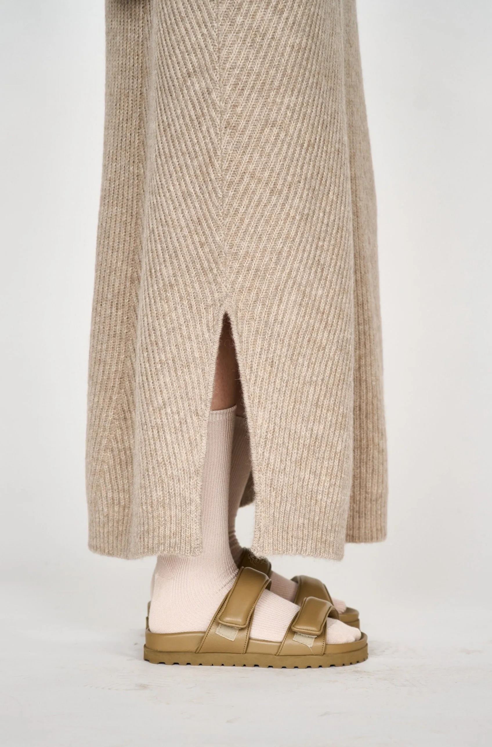 Pichu Pichu Sweater Dress in Camel