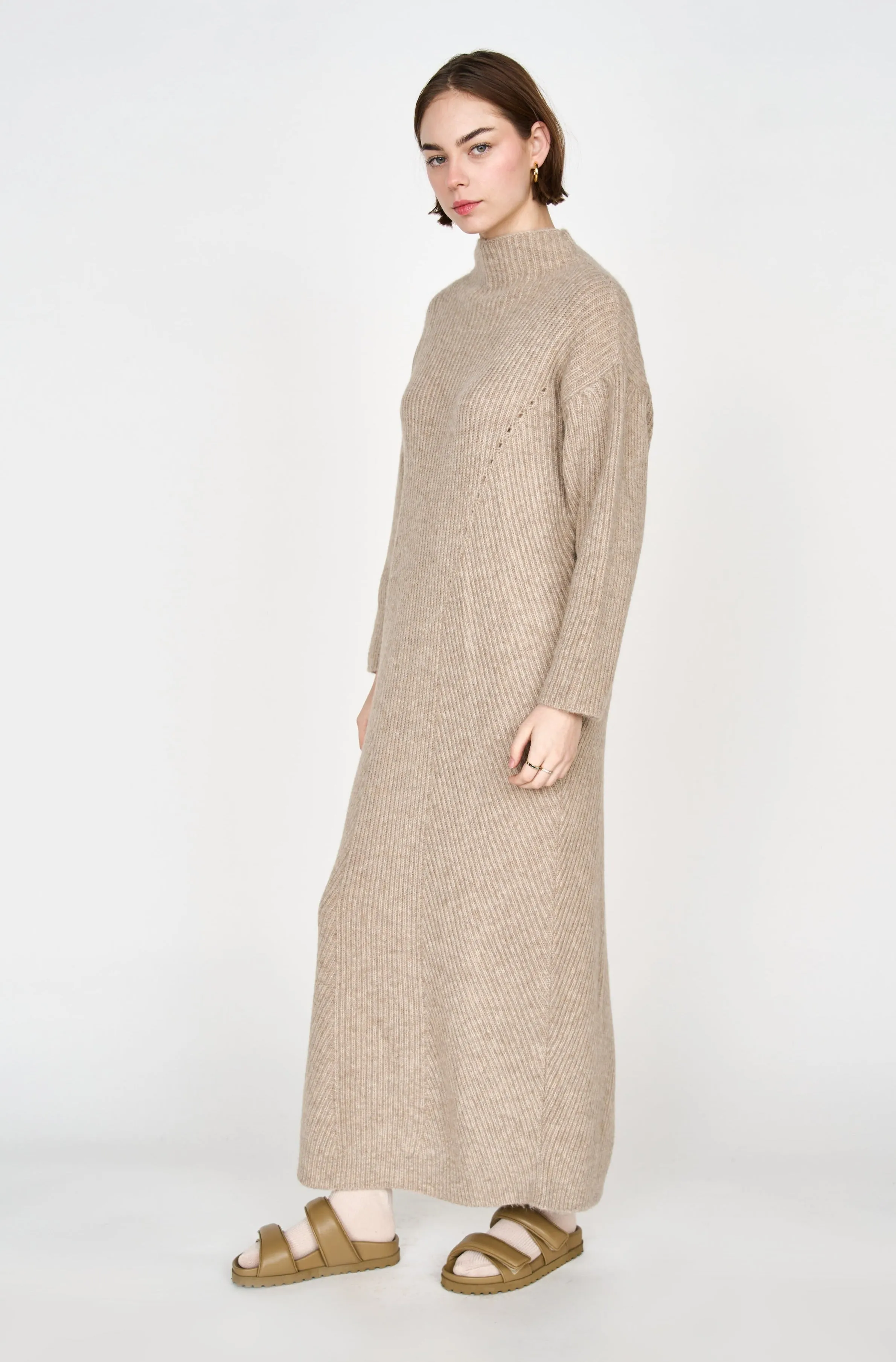 Pichu Pichu Sweater Dress in Camel