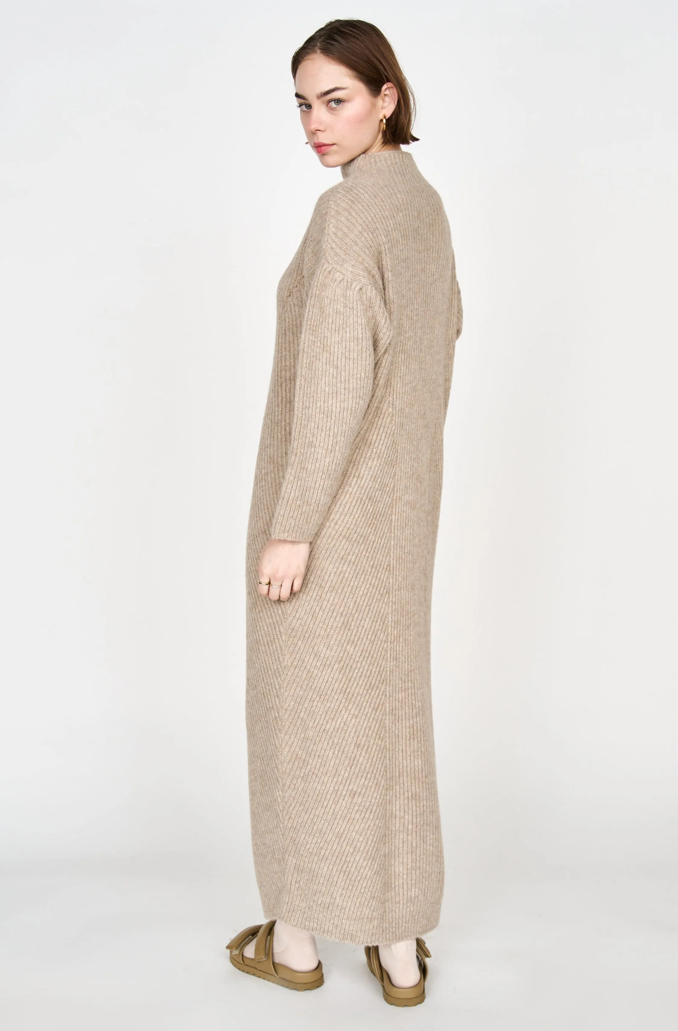 Pichu Pichu Sweater Dress in Camel