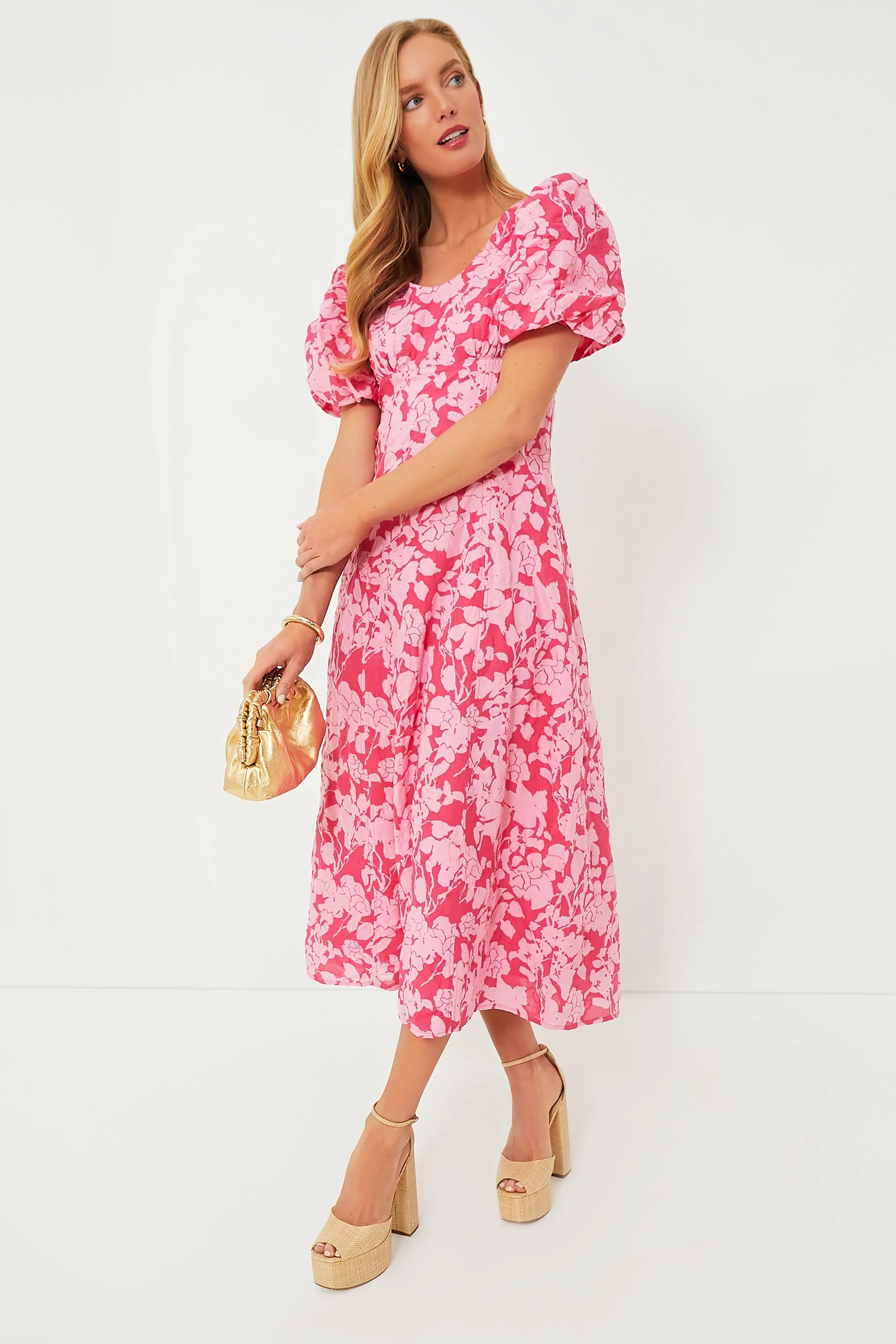 Pink Floral Empire Ella Maxi Dress