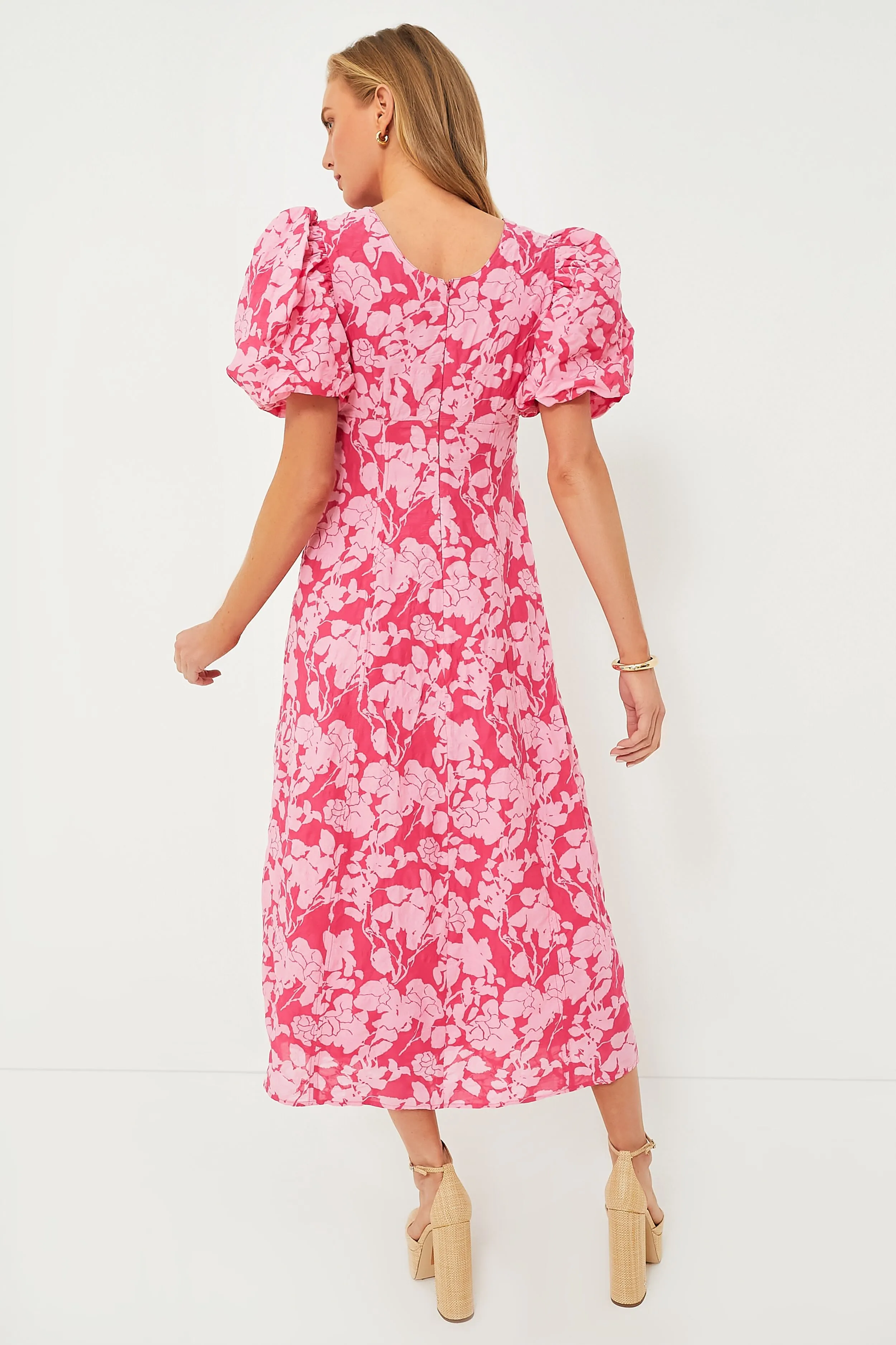 Pink Floral Empire Ella Maxi Dress