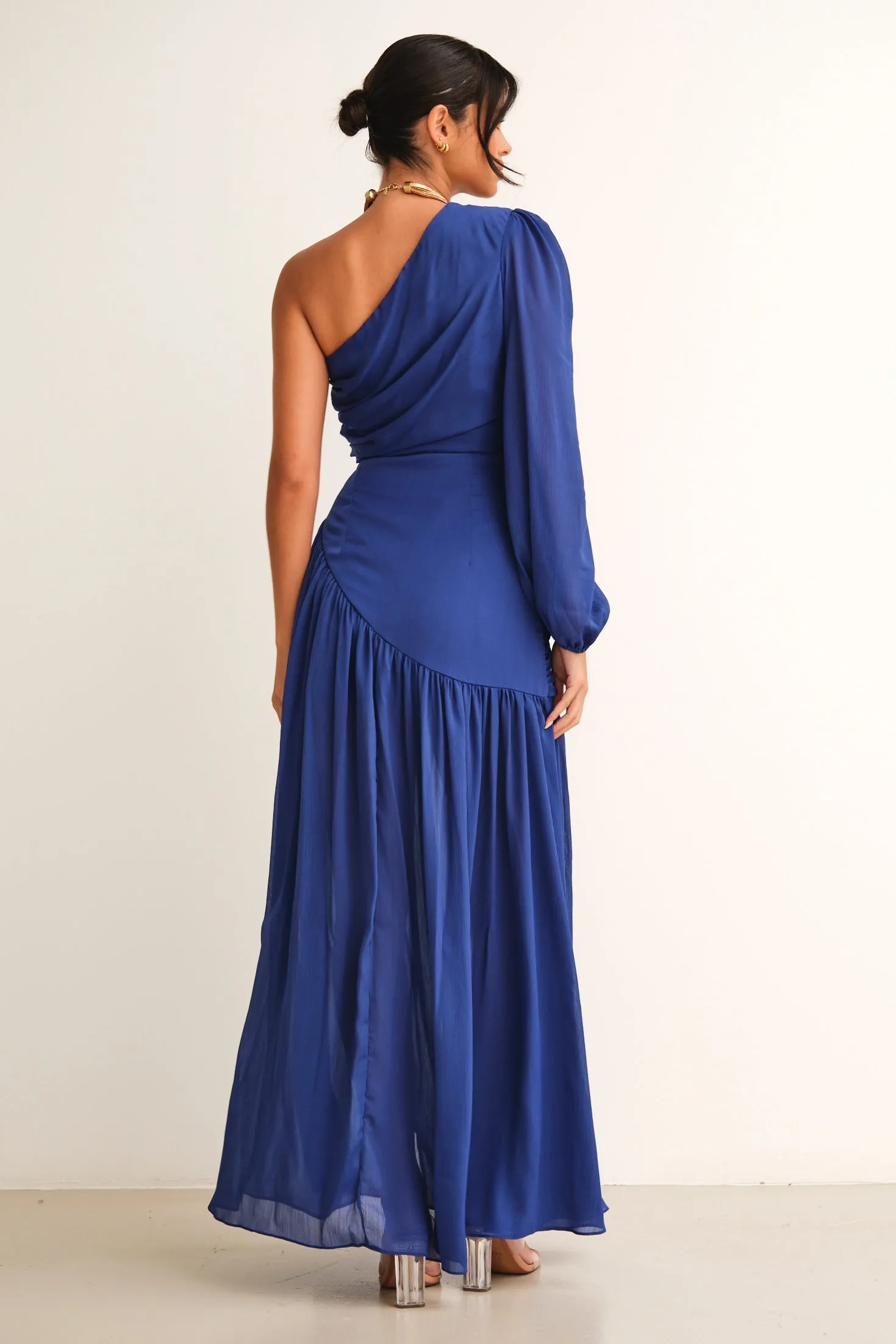 Piper One Shoulder Maxi Dress Royal Blue