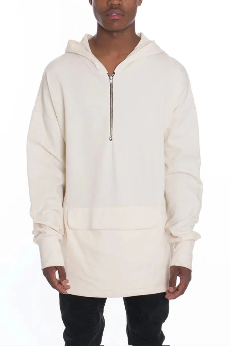 Plain Pouch Pullover Hoodie