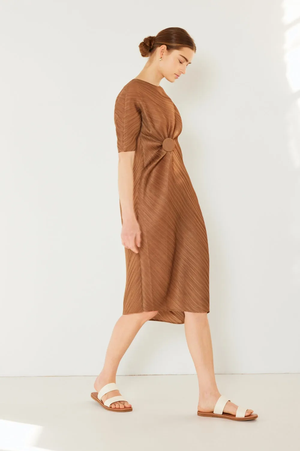 Pleated Dolman Sleeve Dress