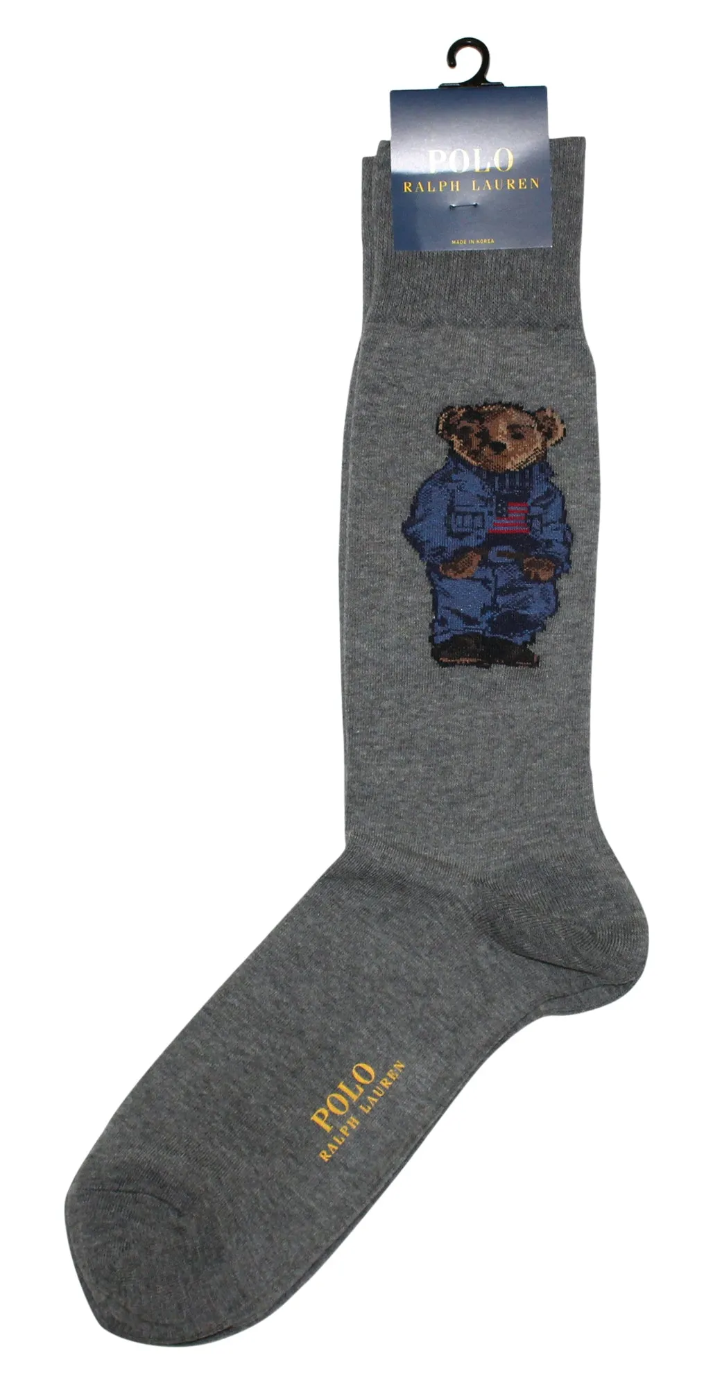 Polo Ralph Lauren Men's Denim Bear Solid Casual Dress Sock