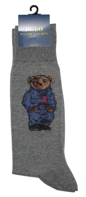 Polo Ralph Lauren Men's Denim Bear Solid Casual Dress Sock