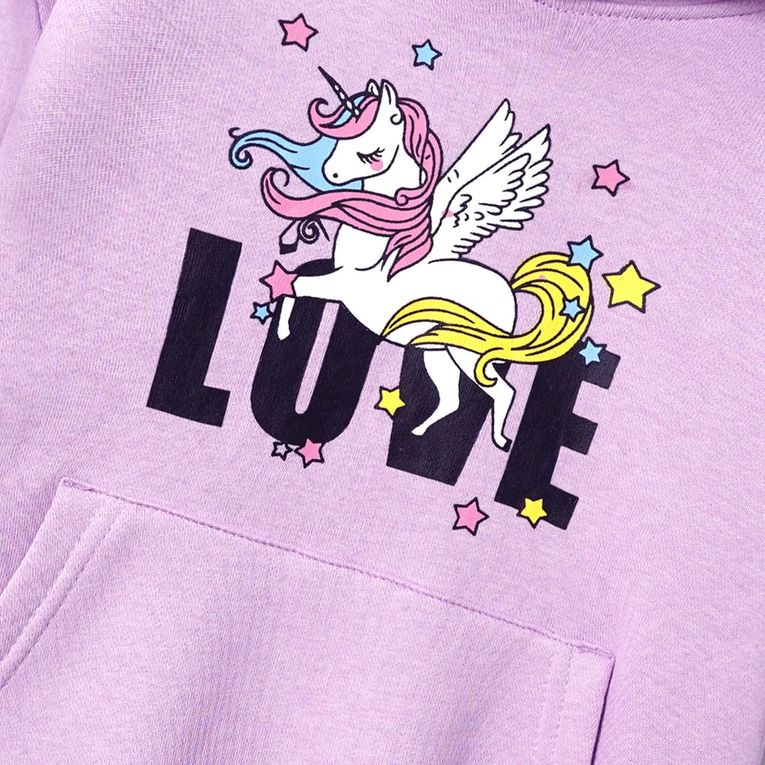 Premium Quality Purple Printed Fleece pullover Track Suit For Girls