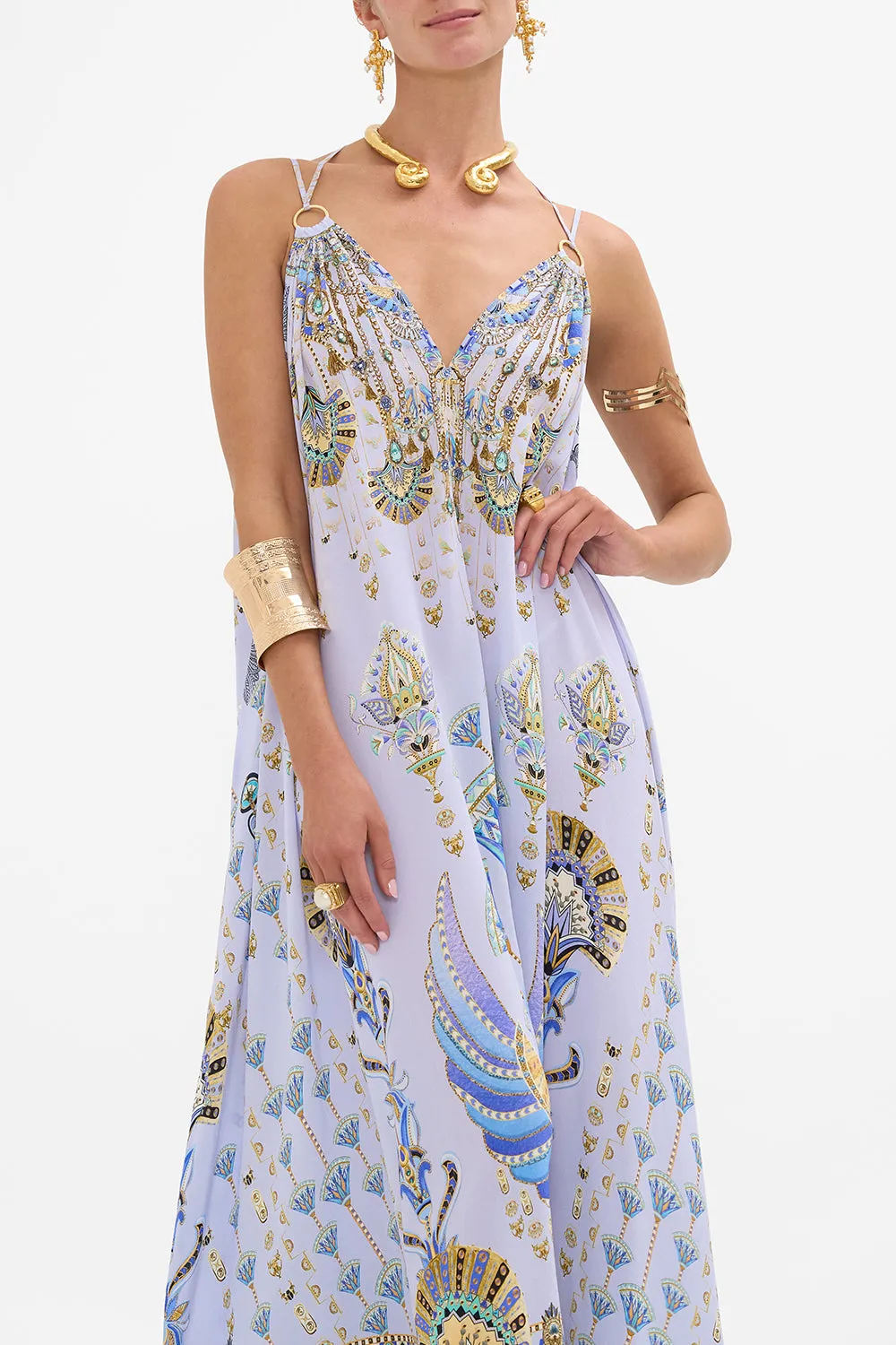 RING DETAIL STRAP DRESS UNDER SCARAB SKIES