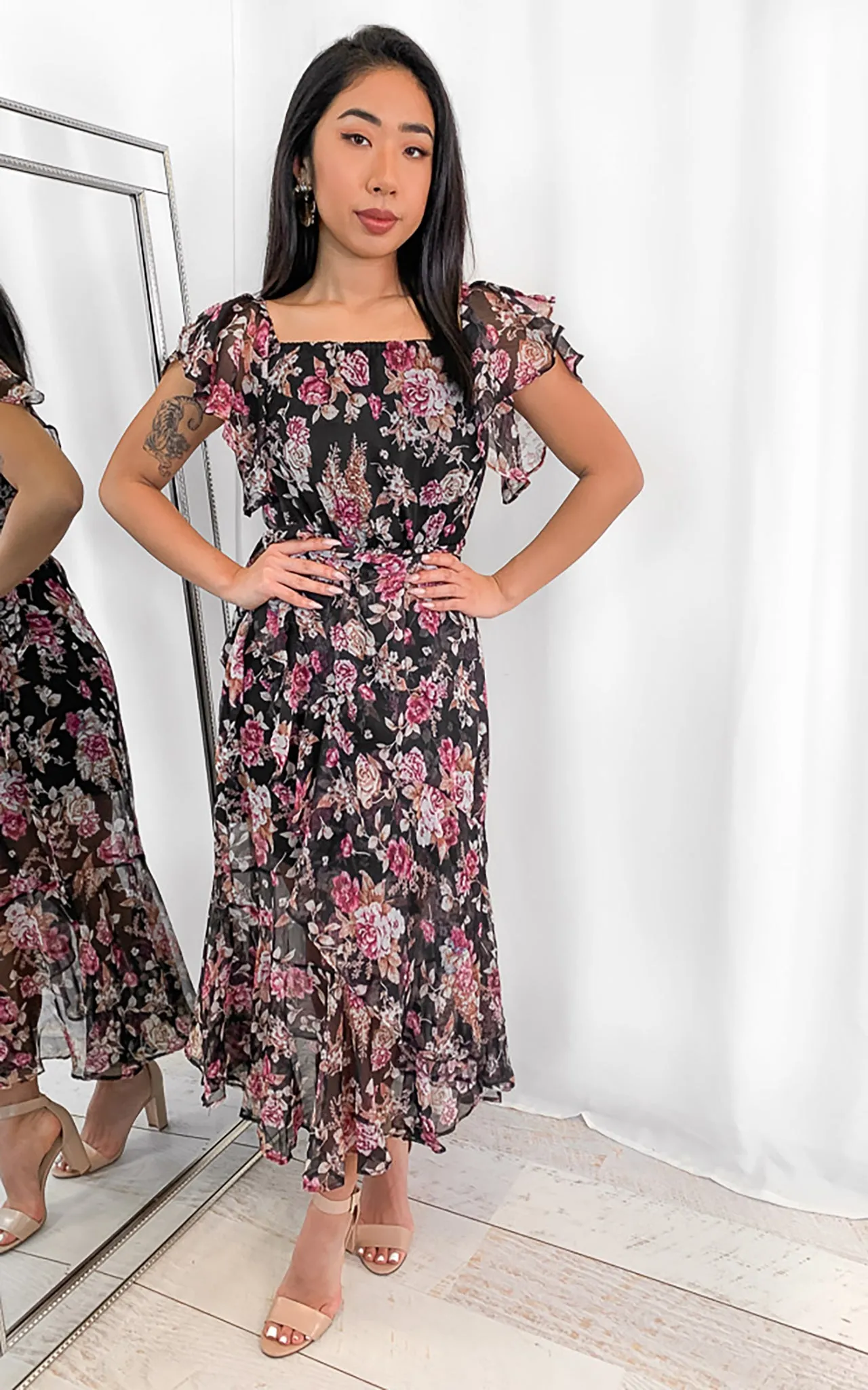 Roxie Dress - Black Floral