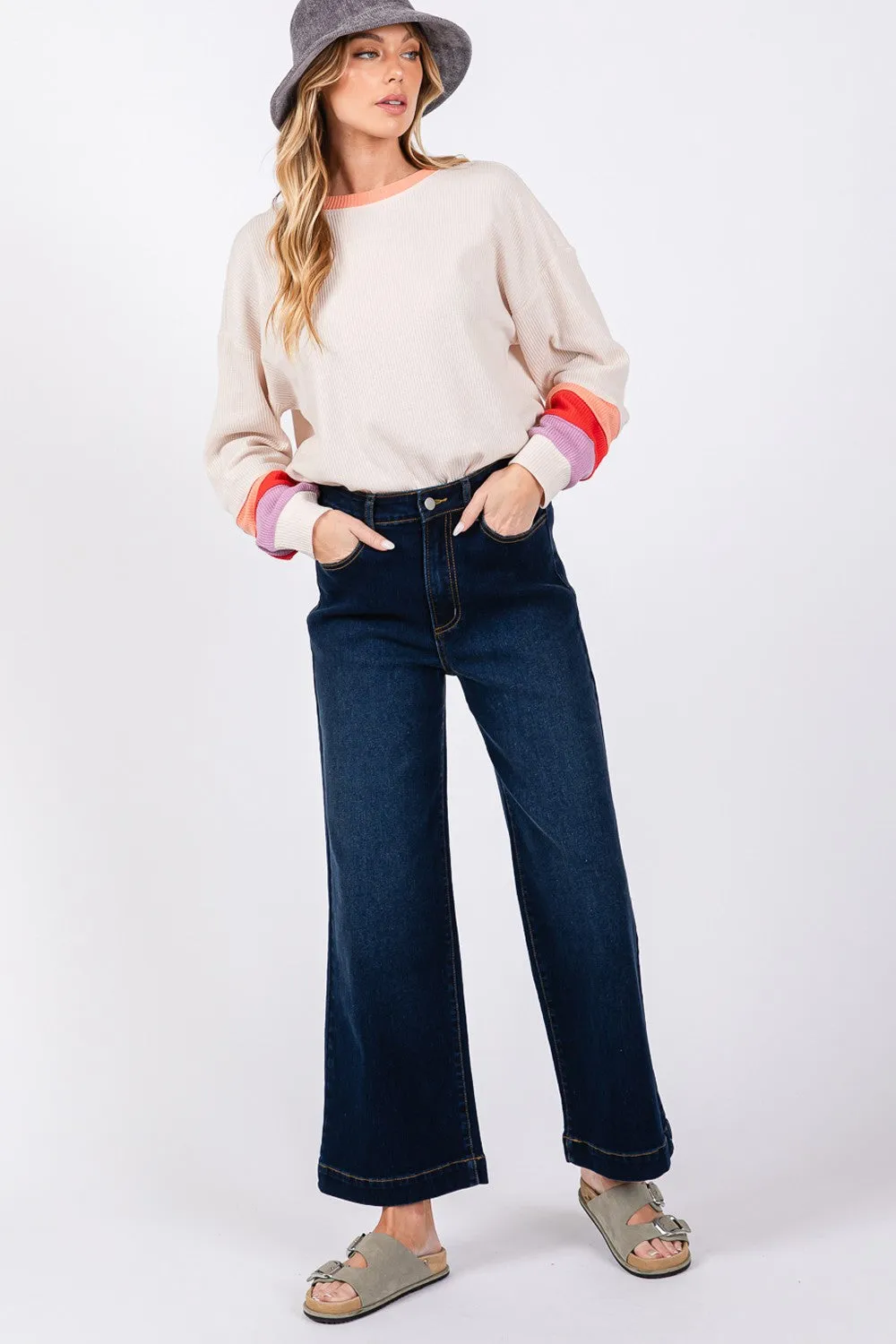 SAGE   FIG High Waist Wide Leg Jeans