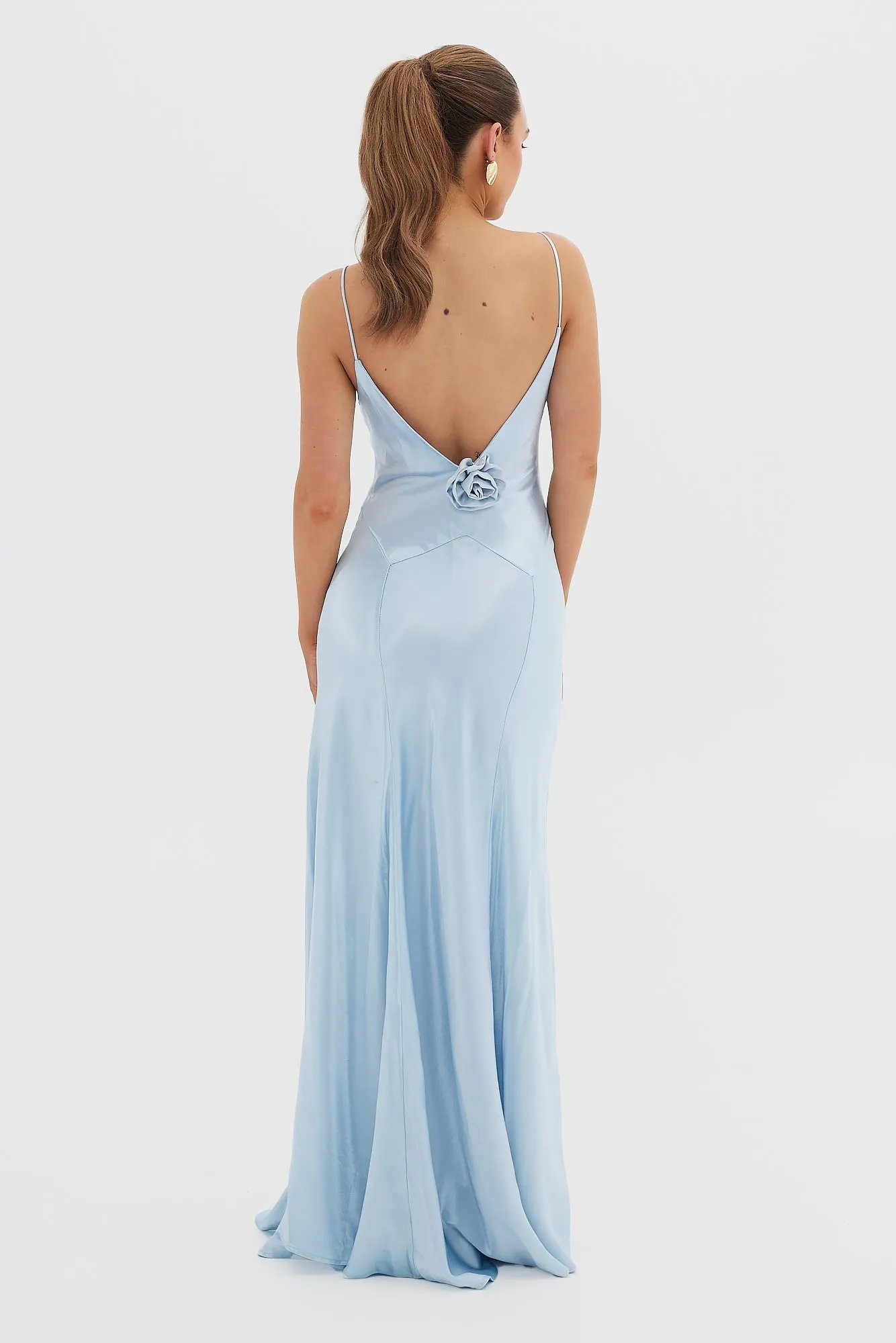 Savannah Rosette Gown - Baby Blue