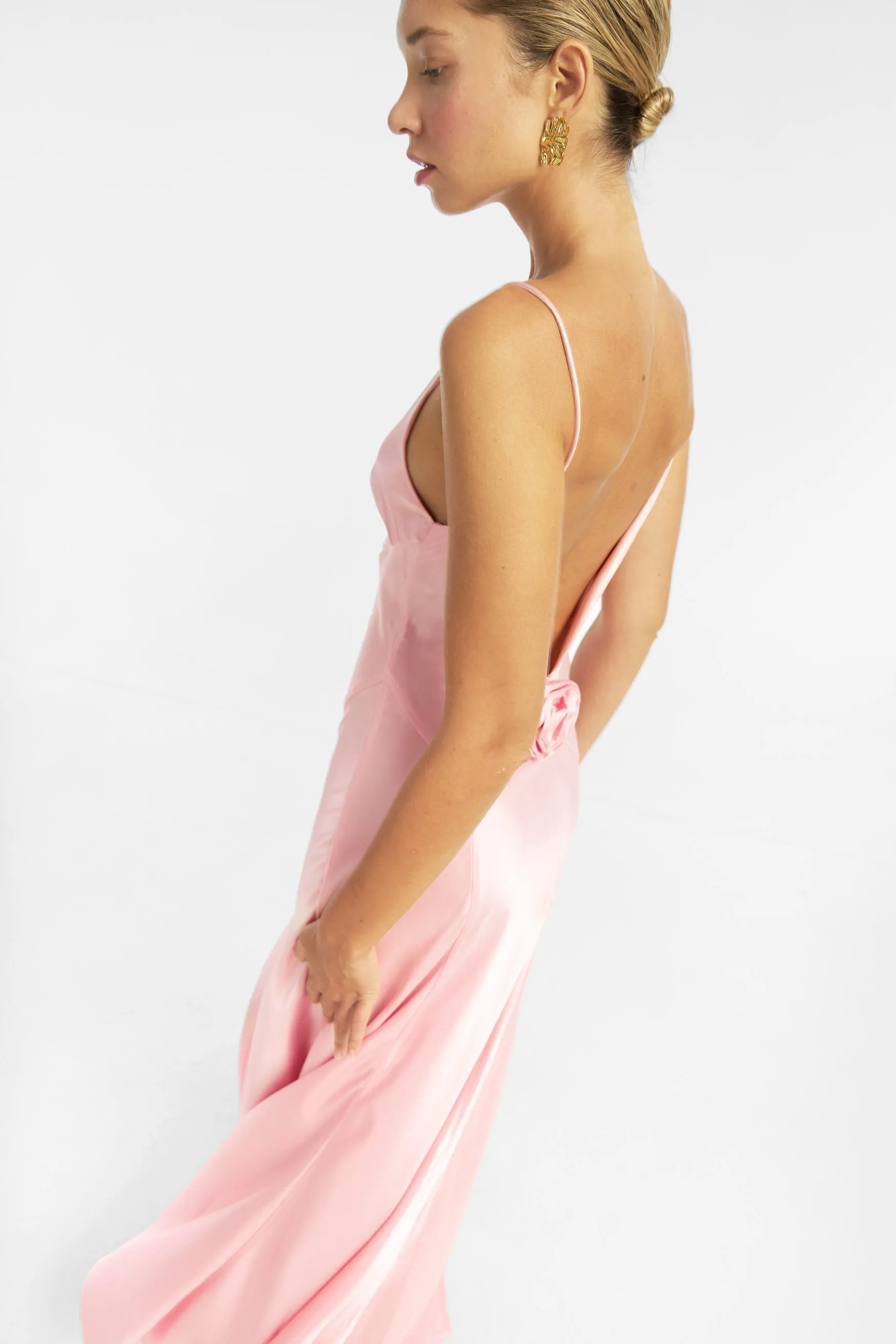 Savannah Rosette Gown - Rose Pink