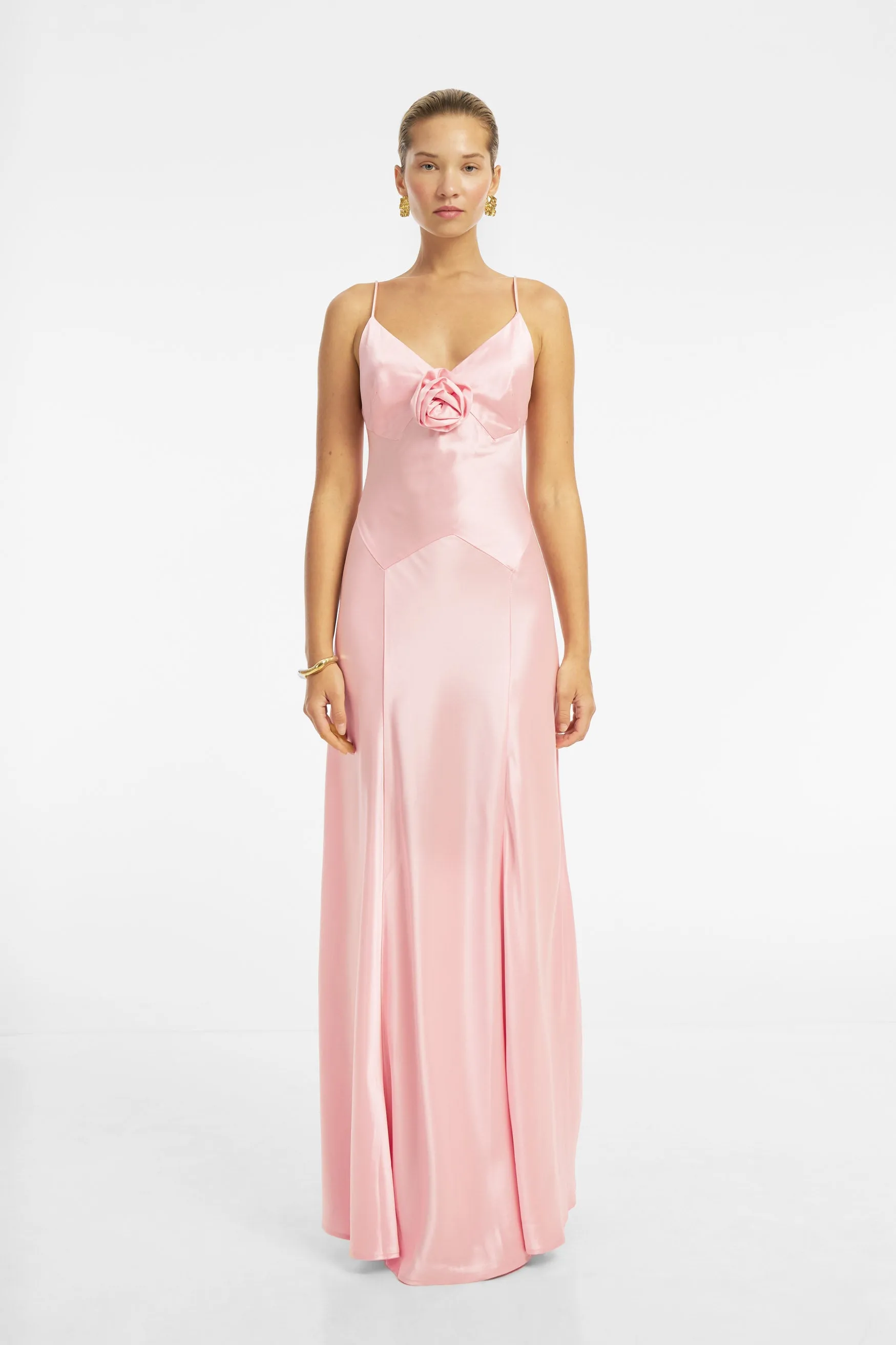 Savannah Rosette Gown - Rose Pink