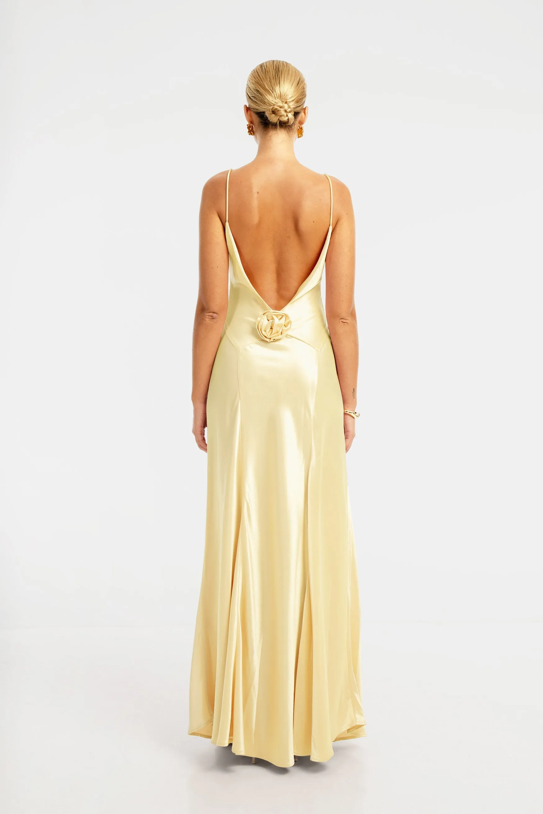 Savannah Rosette Gown - Yellow