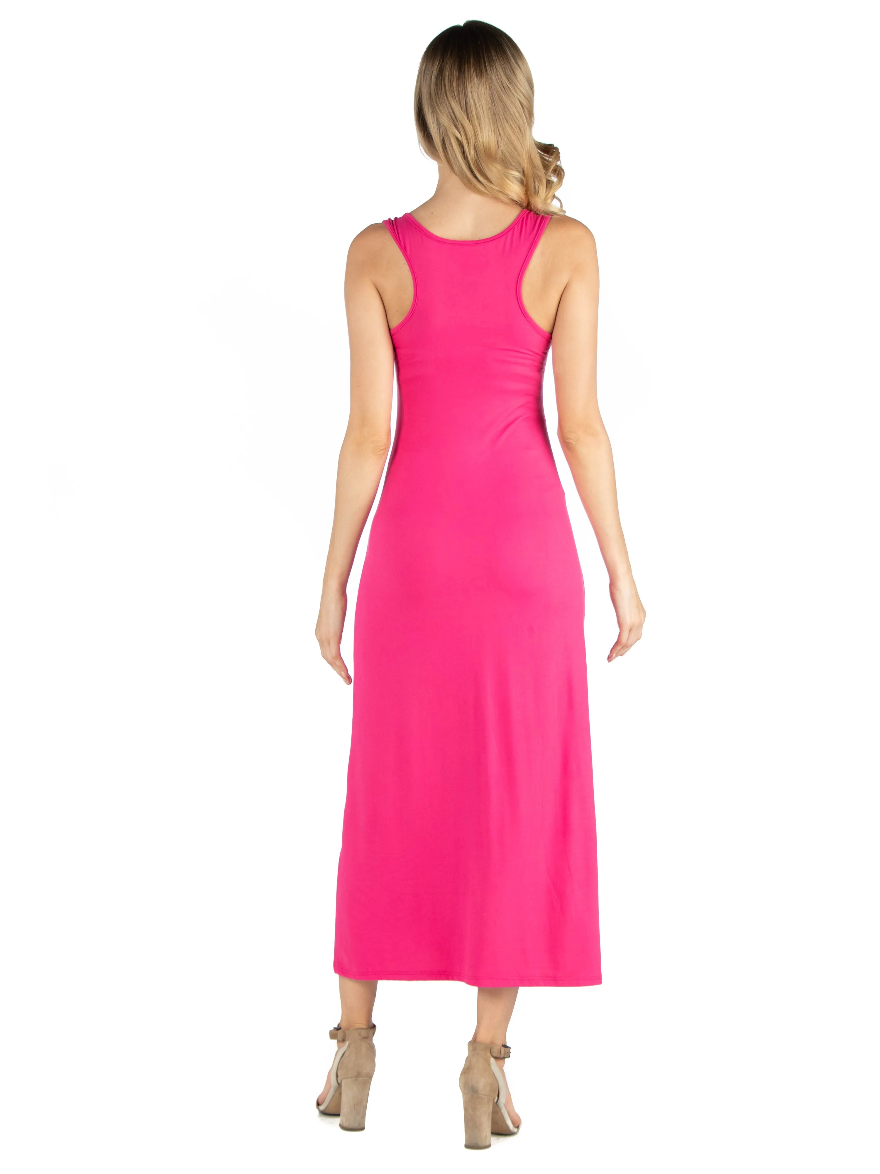 Scoop Neck Maternity Maxi Dress with Racerback Detail