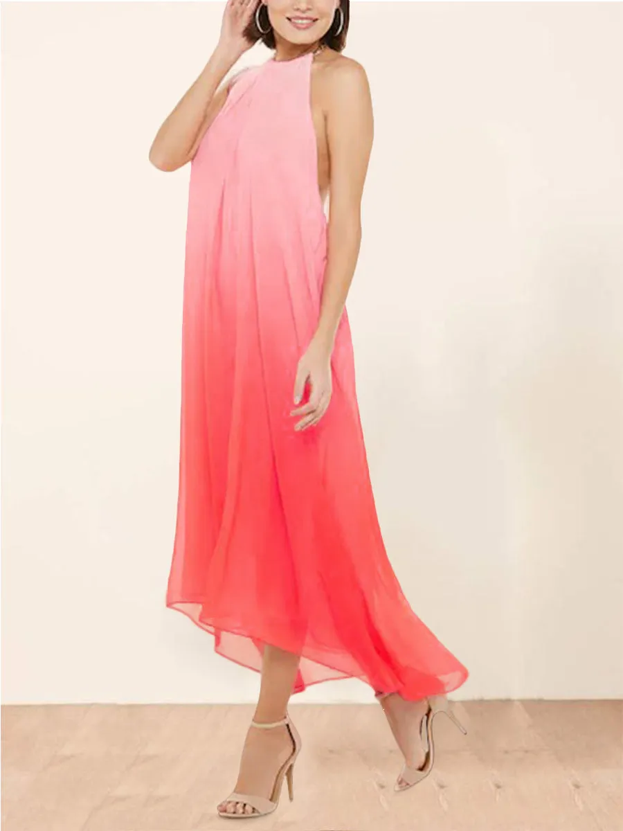 Sexy Elegant Gradient Color Party Holiday Dress