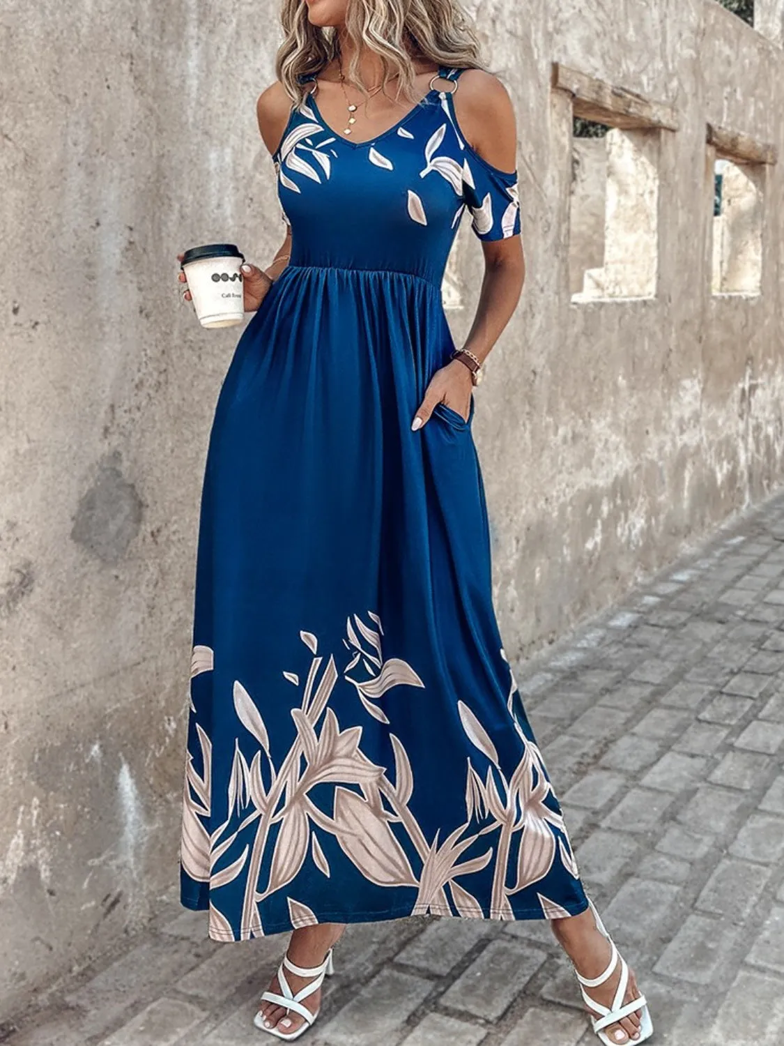 Short Sleeve Vacation Maxi Dress