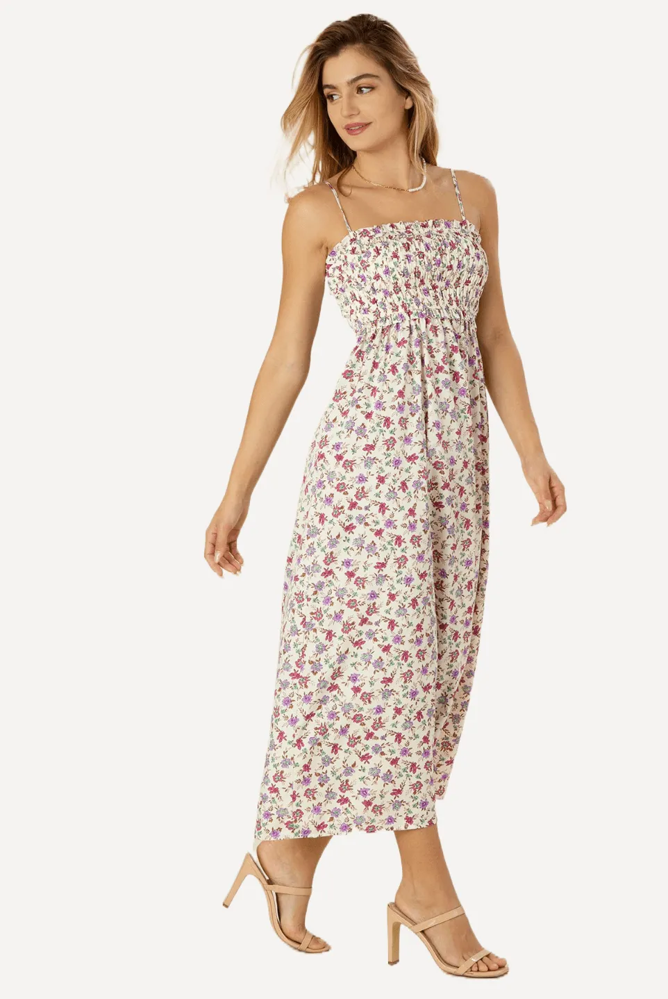 Smocked Cami Floral Maxi Dress