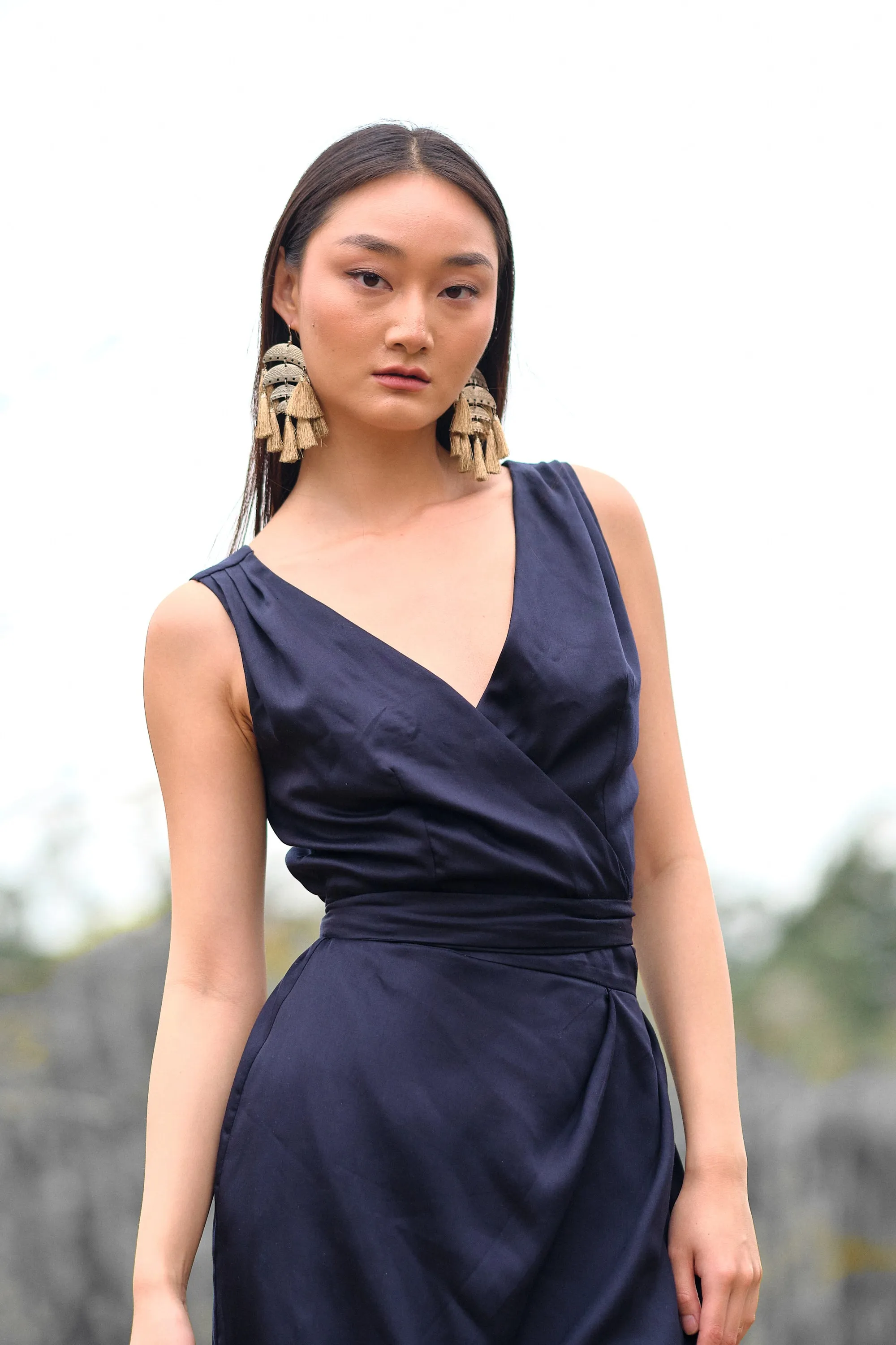 Soma Wrap Dress - Midnight Blue (Tencel)