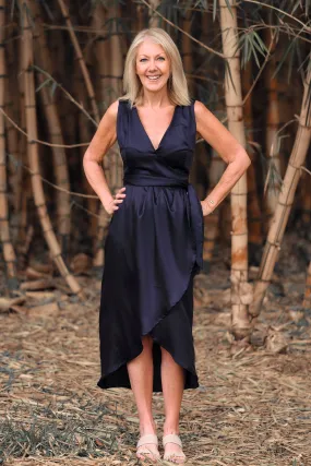 Soma Wrap Dress - Midnight Blue (Tencel)