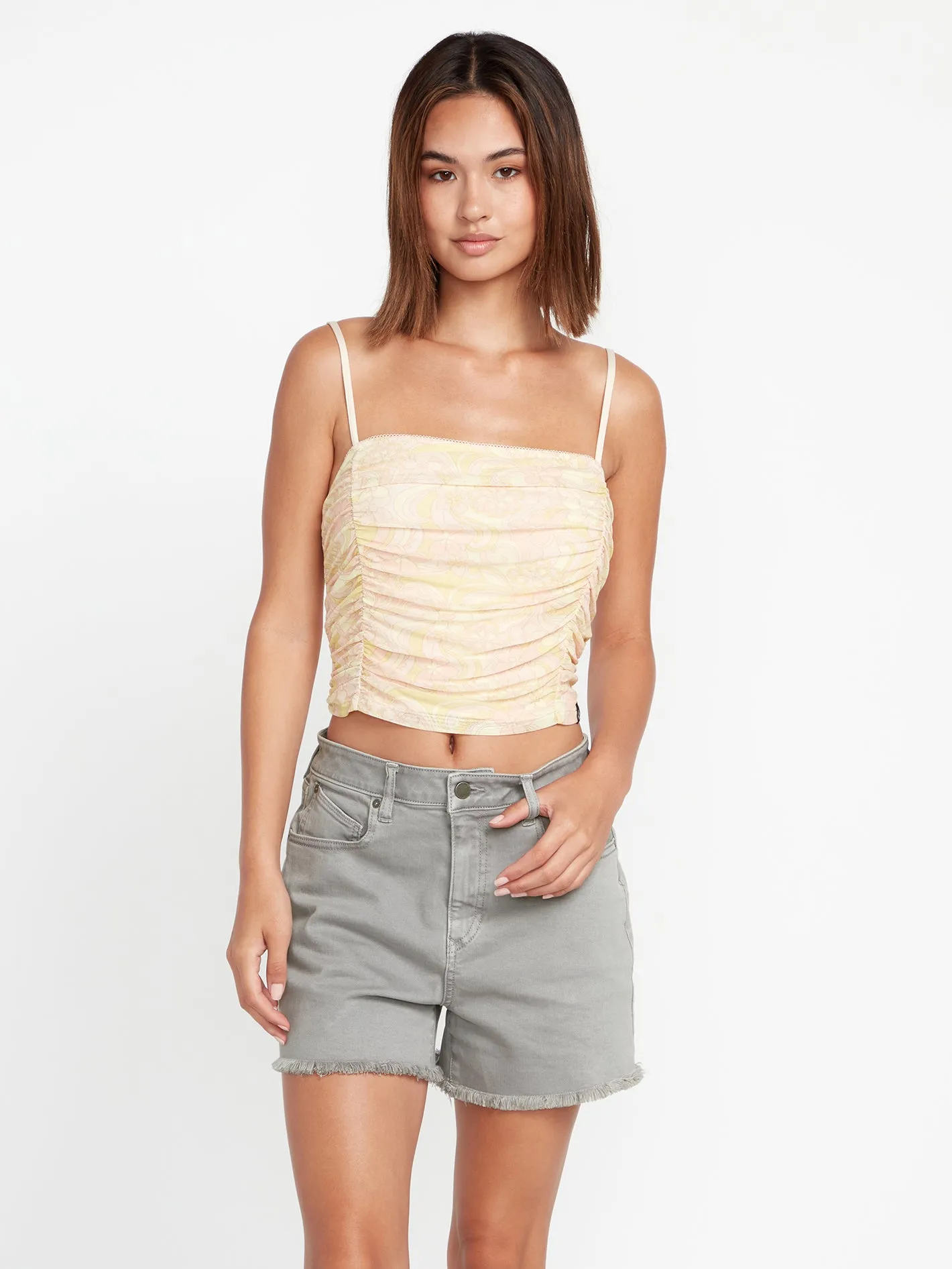 Stone Step High Rise Shorts - Moonbeam