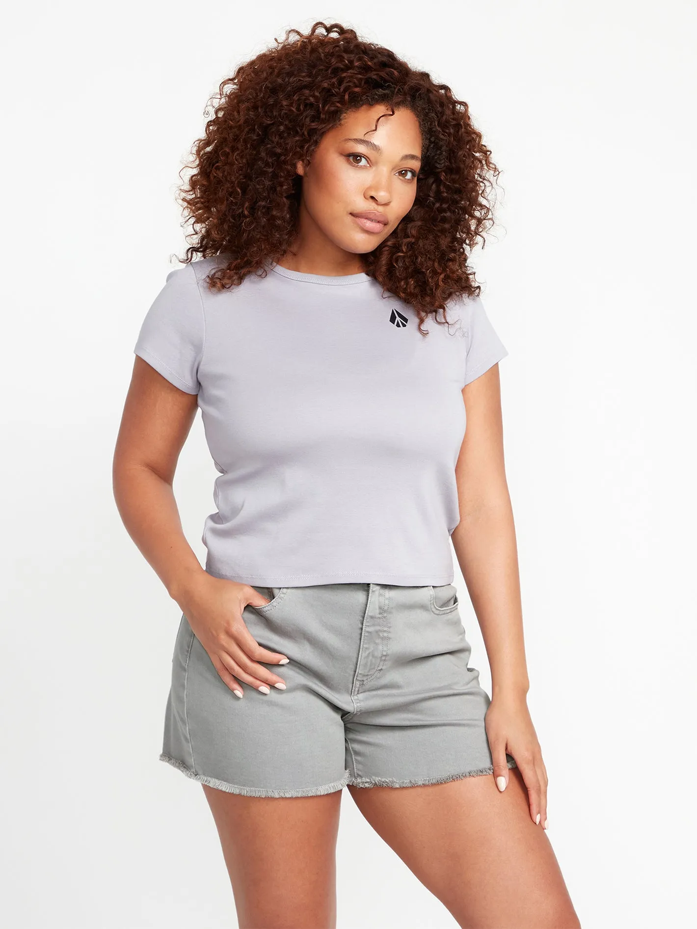 Stone Step High Rise Shorts - Moonbeam