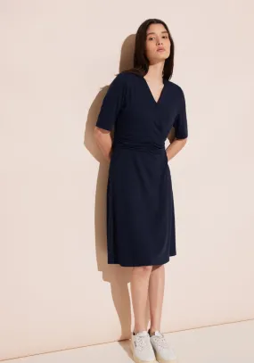 STREET ONE<BR>
Wrap Dress<BR>
Deep Blue<BR>