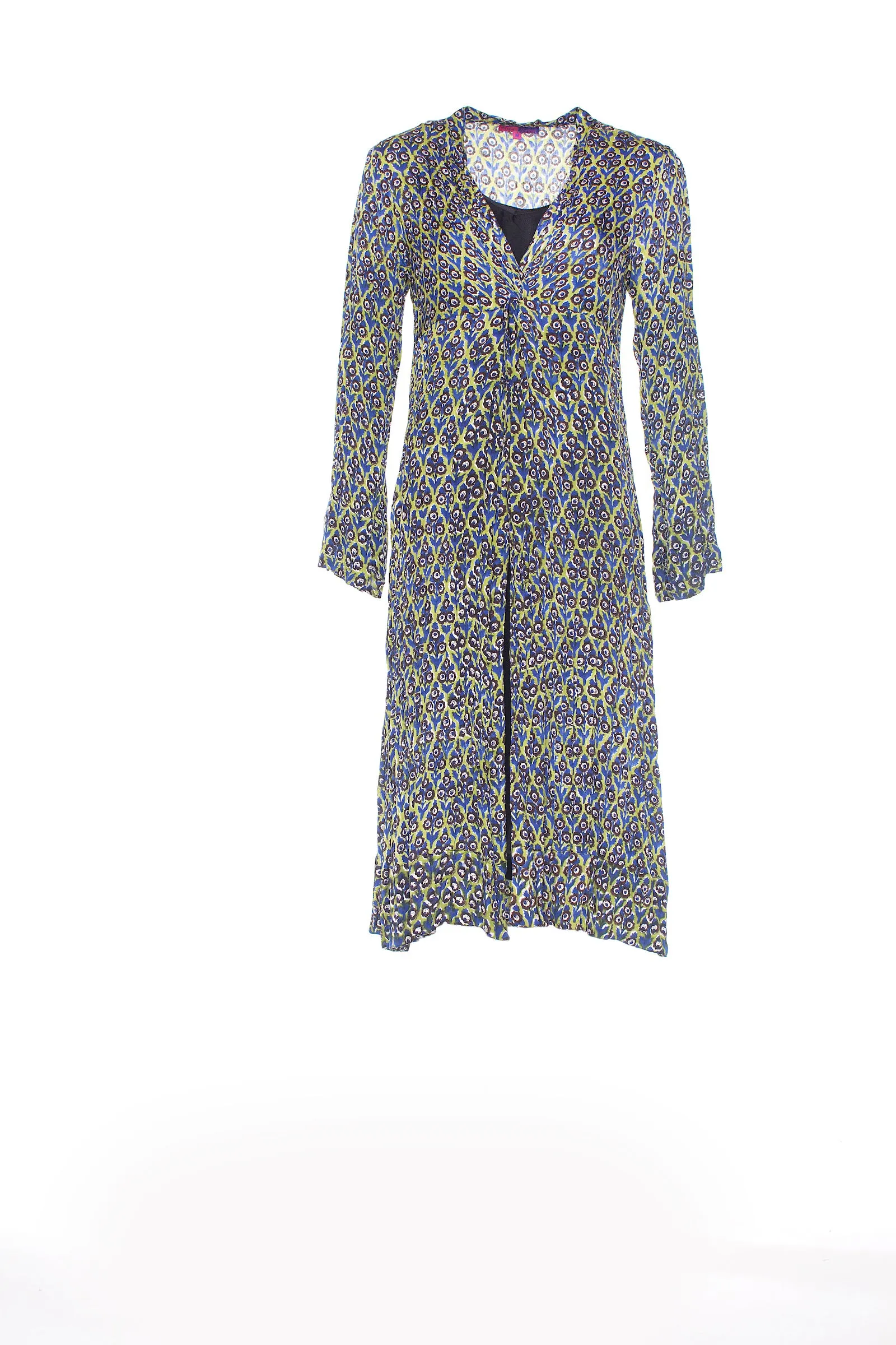 Sufiana Dress Hand Block Printed With Slip in Bamboo- Only Size L-14 Left