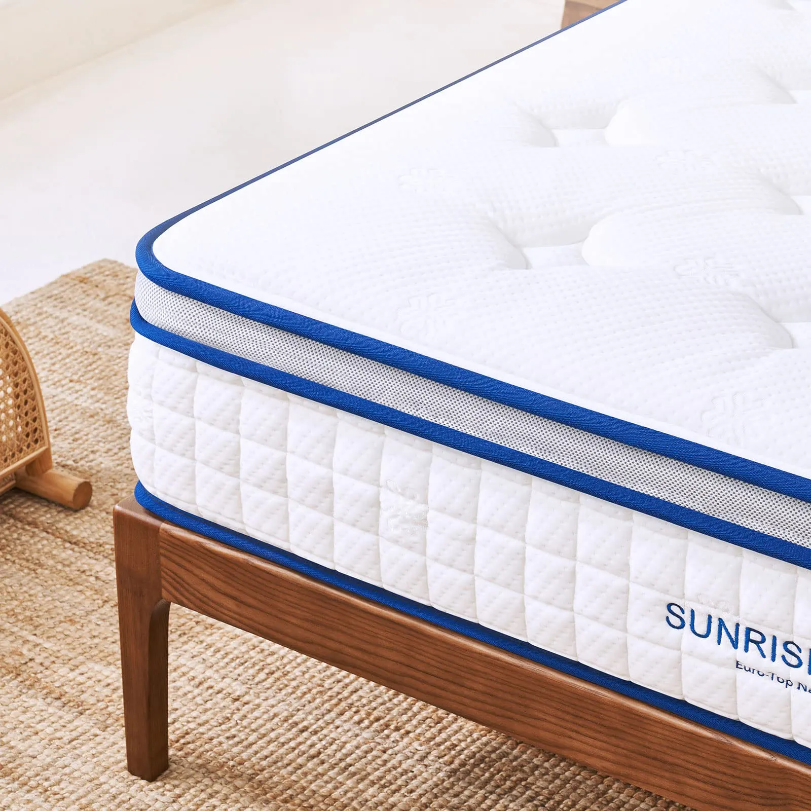 Sunrising Bedding 11" Natural Latex Hybrid Mattress Twin, Euro Top, Individually Pocketed Coils, Medium Soft, Organic Mattress, 120-Night Risk-Free Trial, 20-Year Warranty