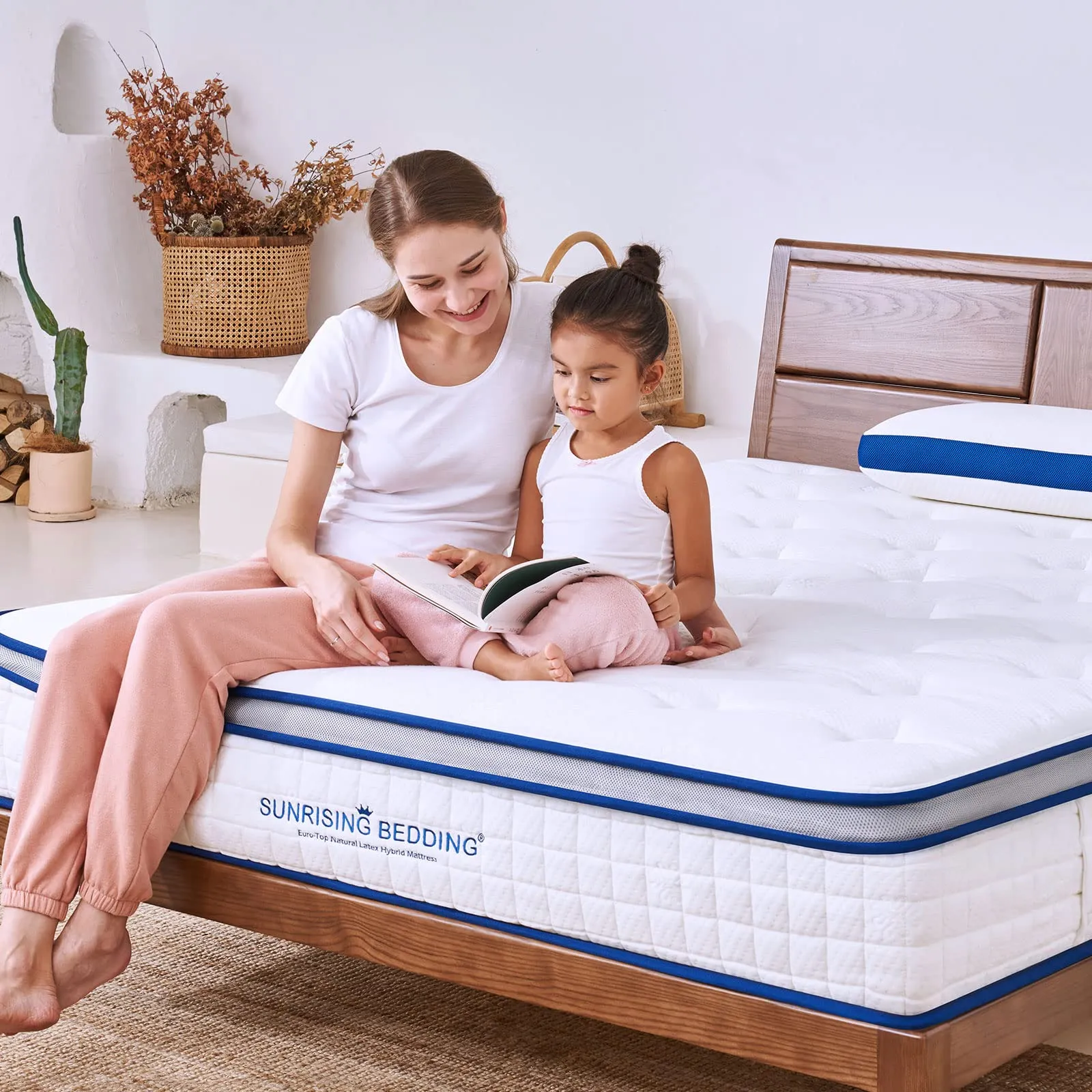 Sunrising Bedding 11" Natural Latex Hybrid Mattress Twin, Euro Top, Individually Pocketed Coils, Medium Soft, Organic Mattress, 120-Night Risk-Free Trial, 20-Year Warranty